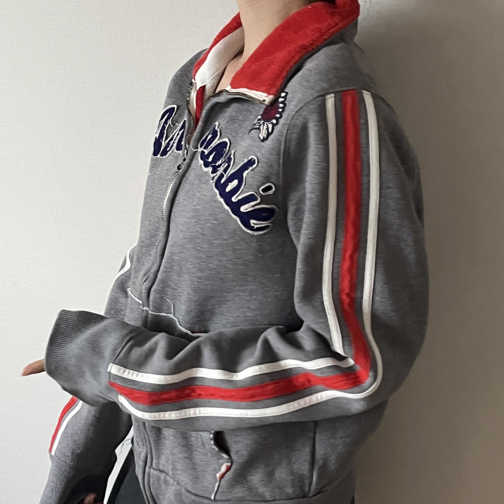 Abercrombie & Fitch Embroidered High-Neck Track Zip-Up Sweatshirt