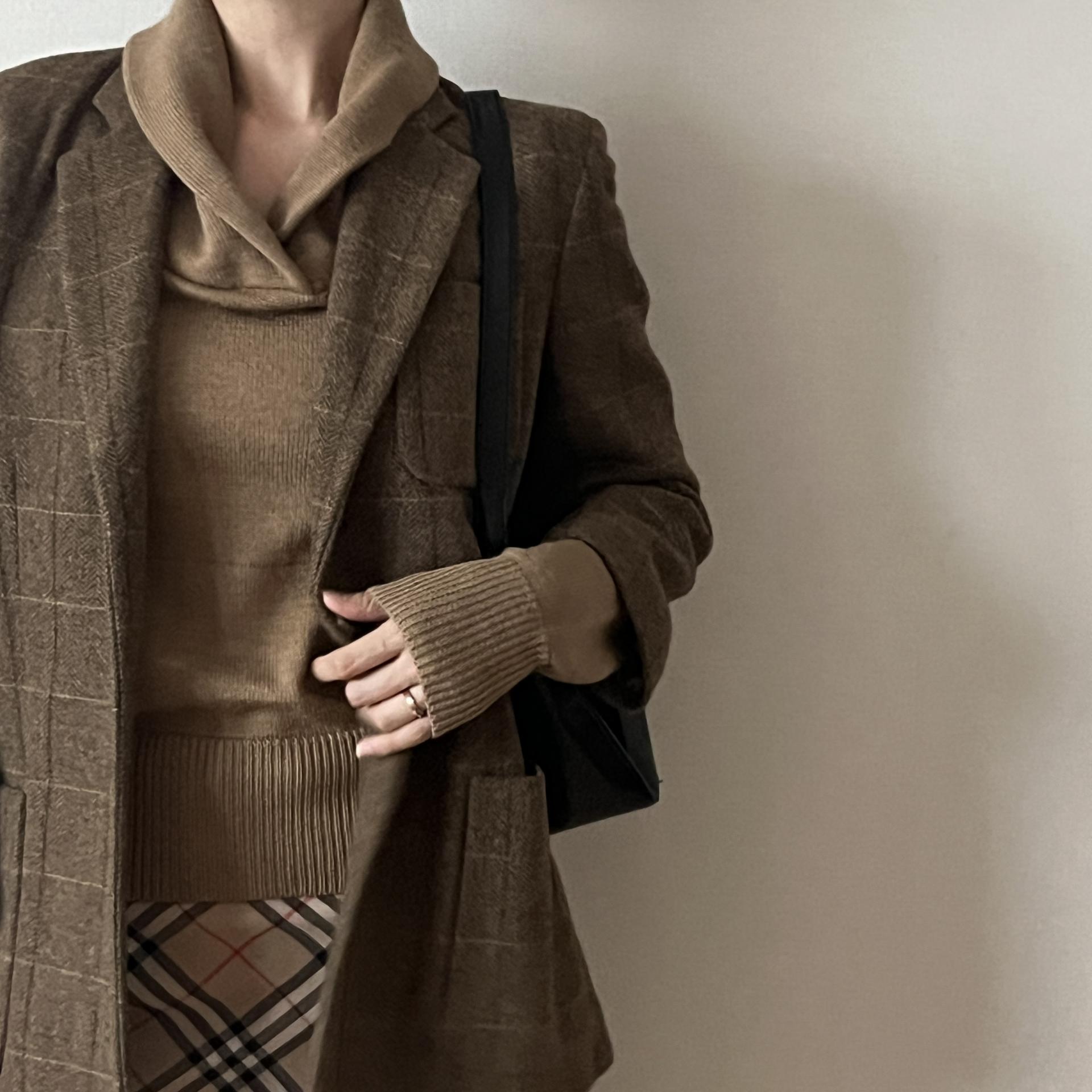 [ WOMAN ] DKNY Classic Check Wool 9부 Jacket