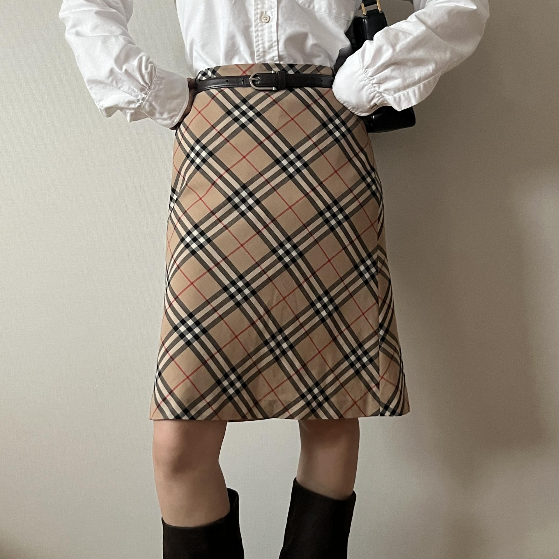 Burberry Blue Label Nova Check A-Line Skirt