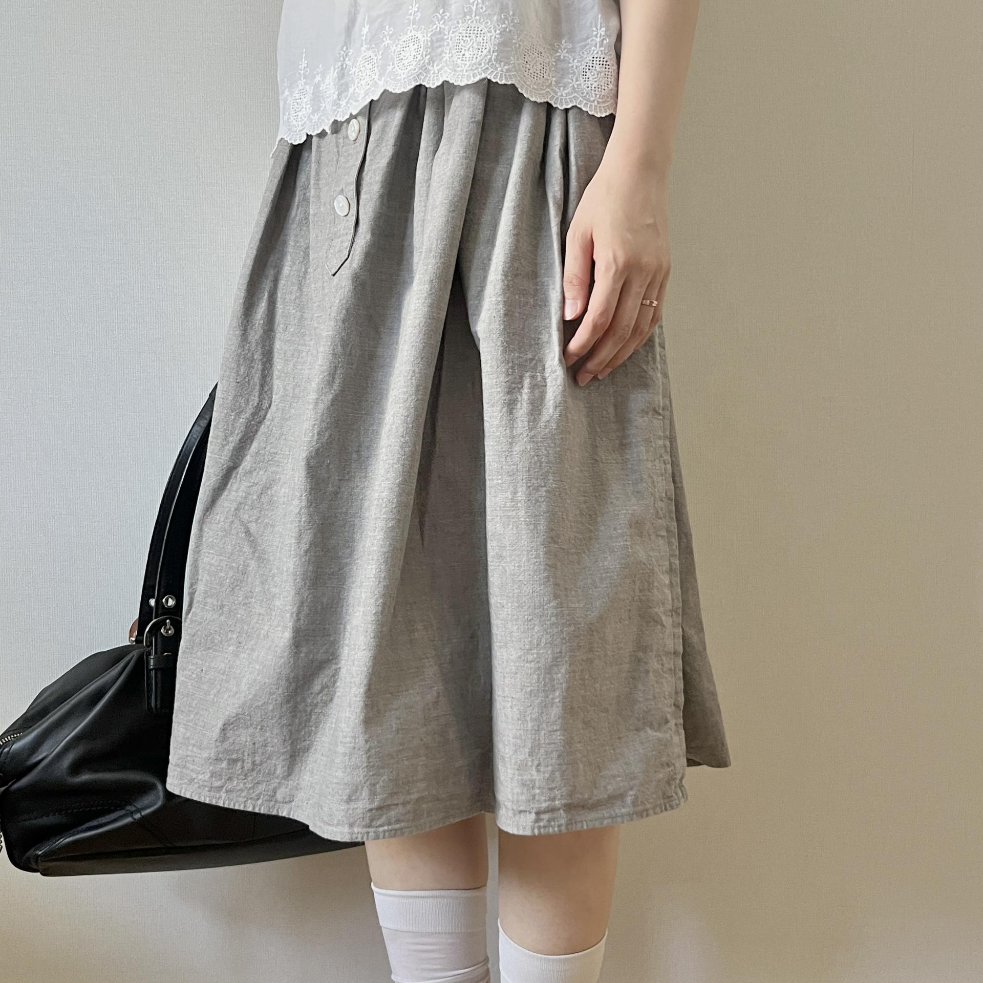 [ WOMAN ] MARGARET HOWELL Button-Down Skirt ( Made in JAPAN)