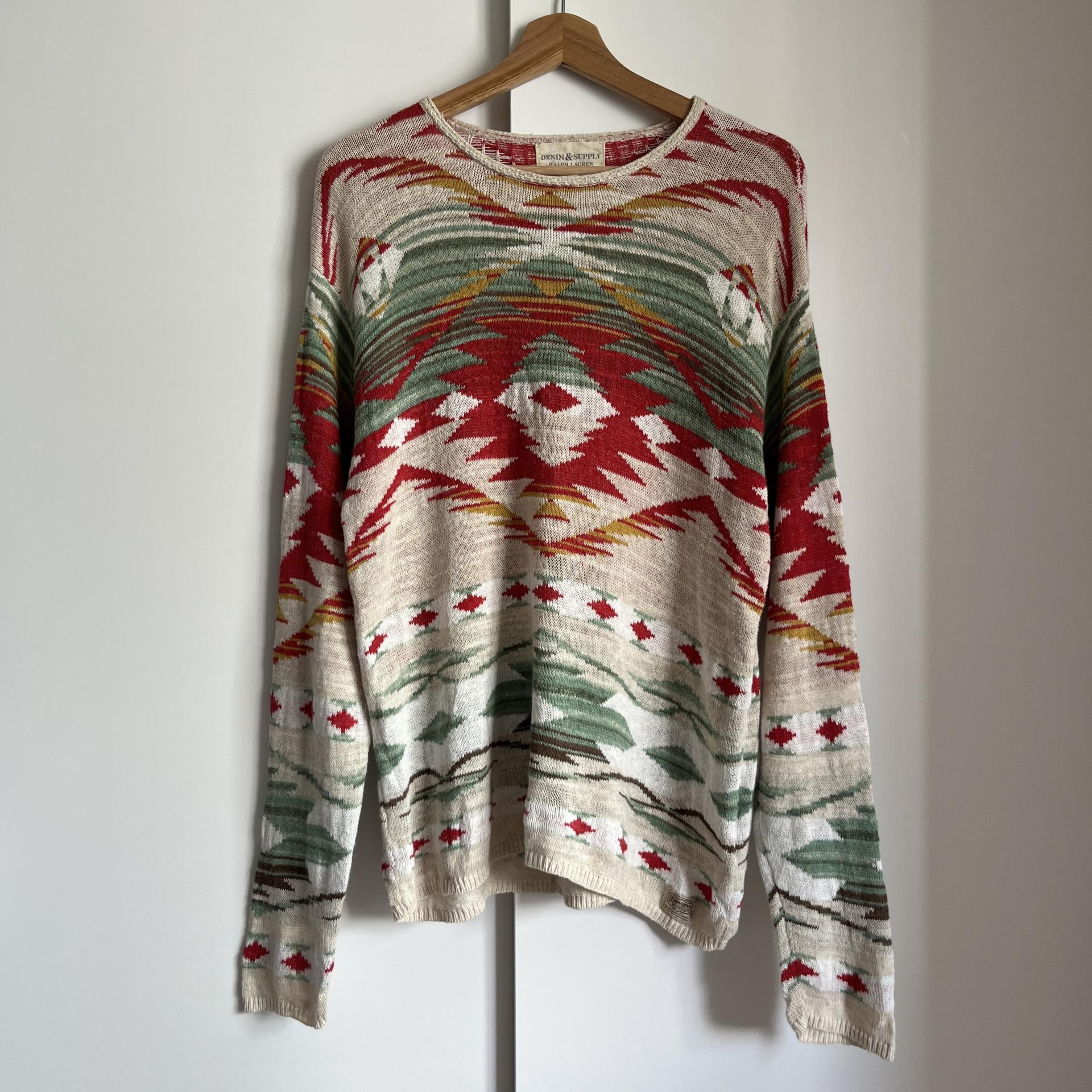 [ WOMAN ] Denim & Supply Ralph Lauren Indian Blanket Pattern Crewneck Knit