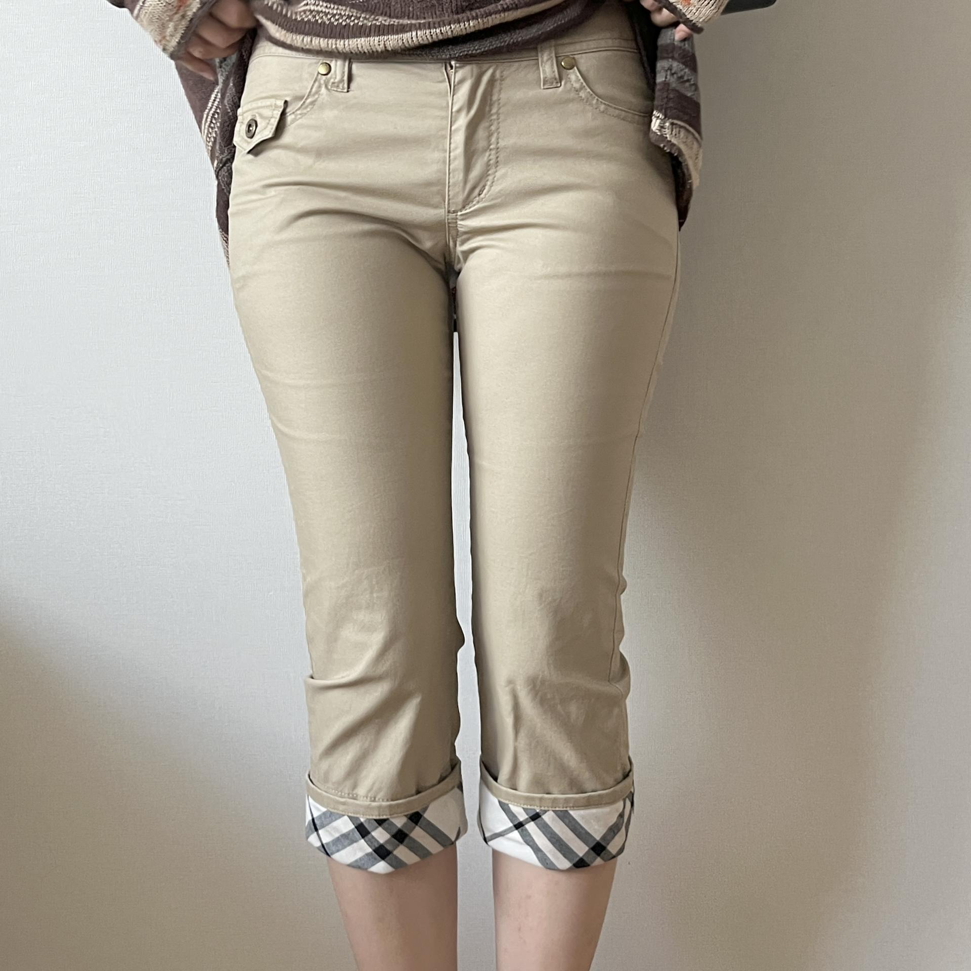 [ WOMAN ] BURBERRY Blue Label Nova Check Rolled-Up Capri Pants