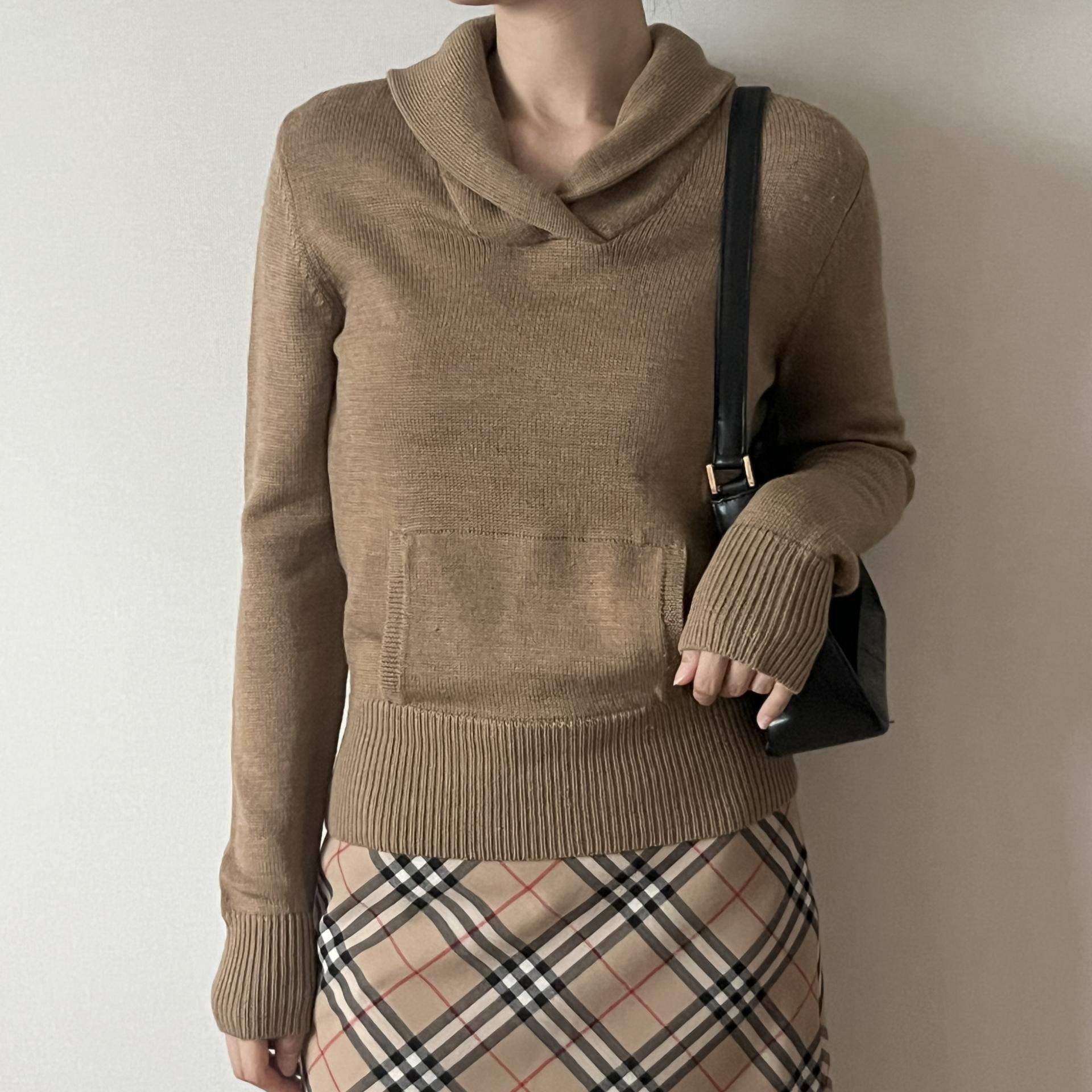 Polo Ralph Lauren Shawl Collar Kangaroo Pocket Wool Knit Sweater