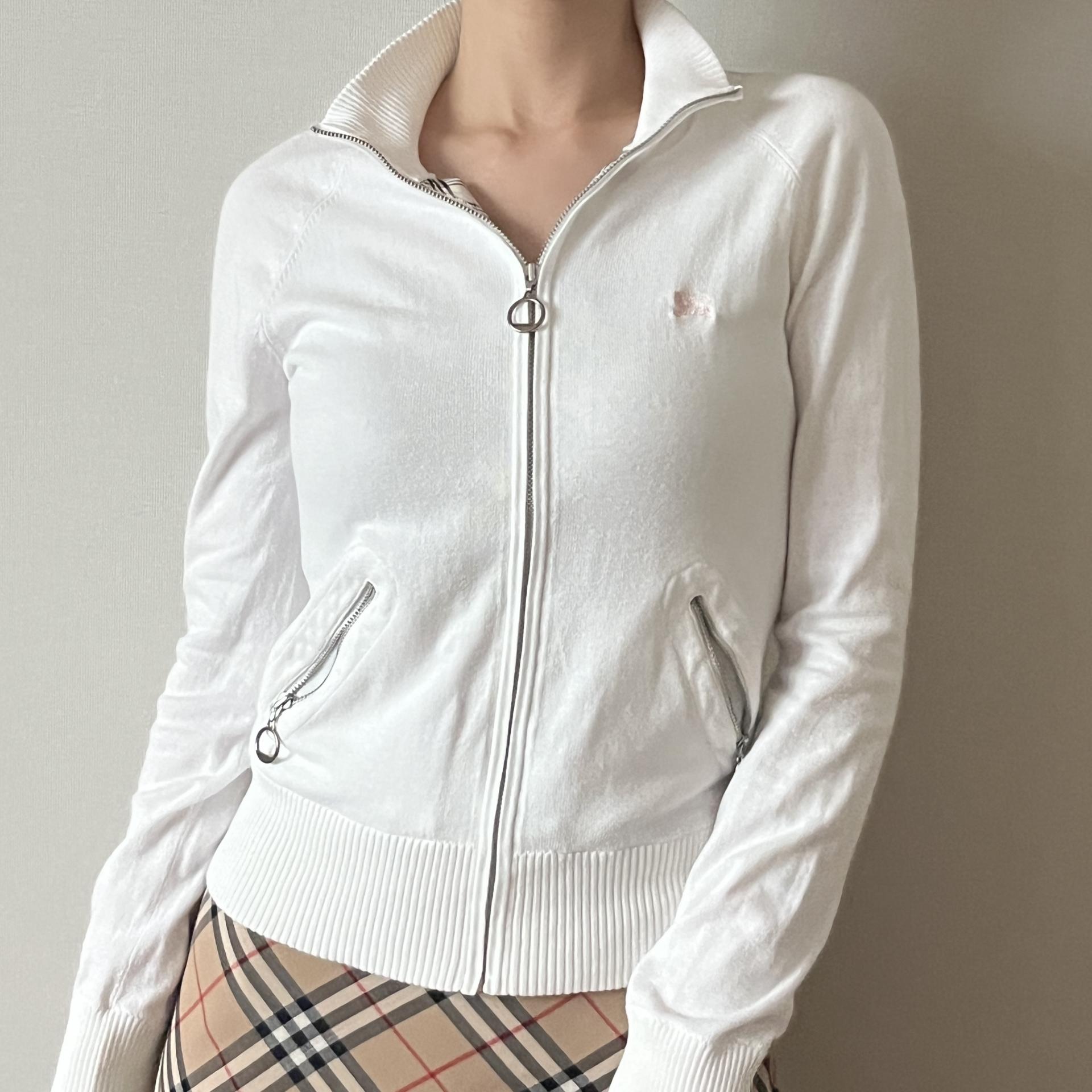 [ WOMAN ] Burberry Blue Label High-Neck Zip-Up Knit Cardigan