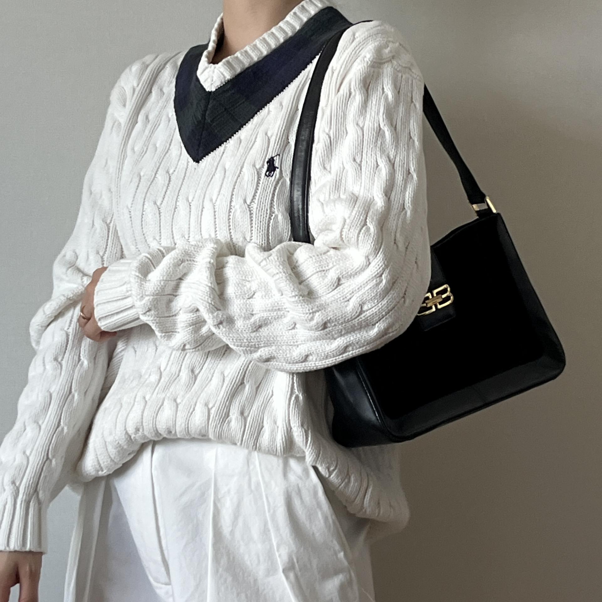 [ WOMAN ] Polo Ralph Lauren V-Neck Cable Knit