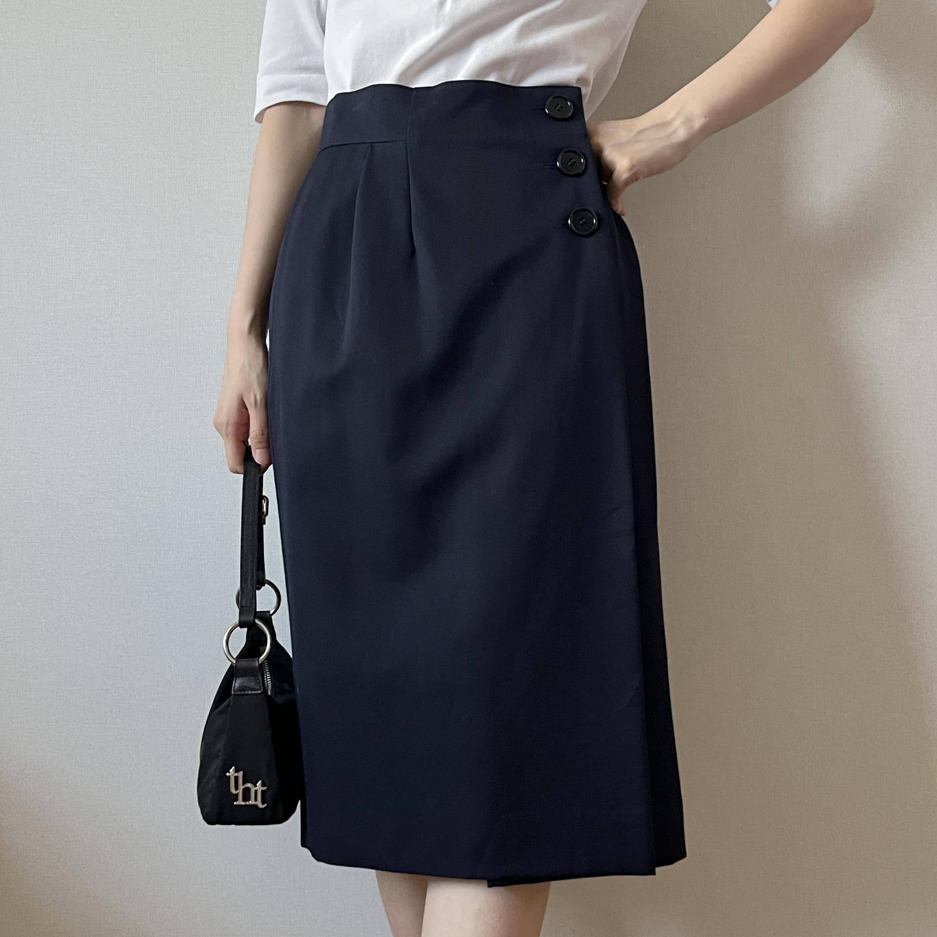 [ WOMAN ] CHRISTIAN DIOR Side Button Skirt