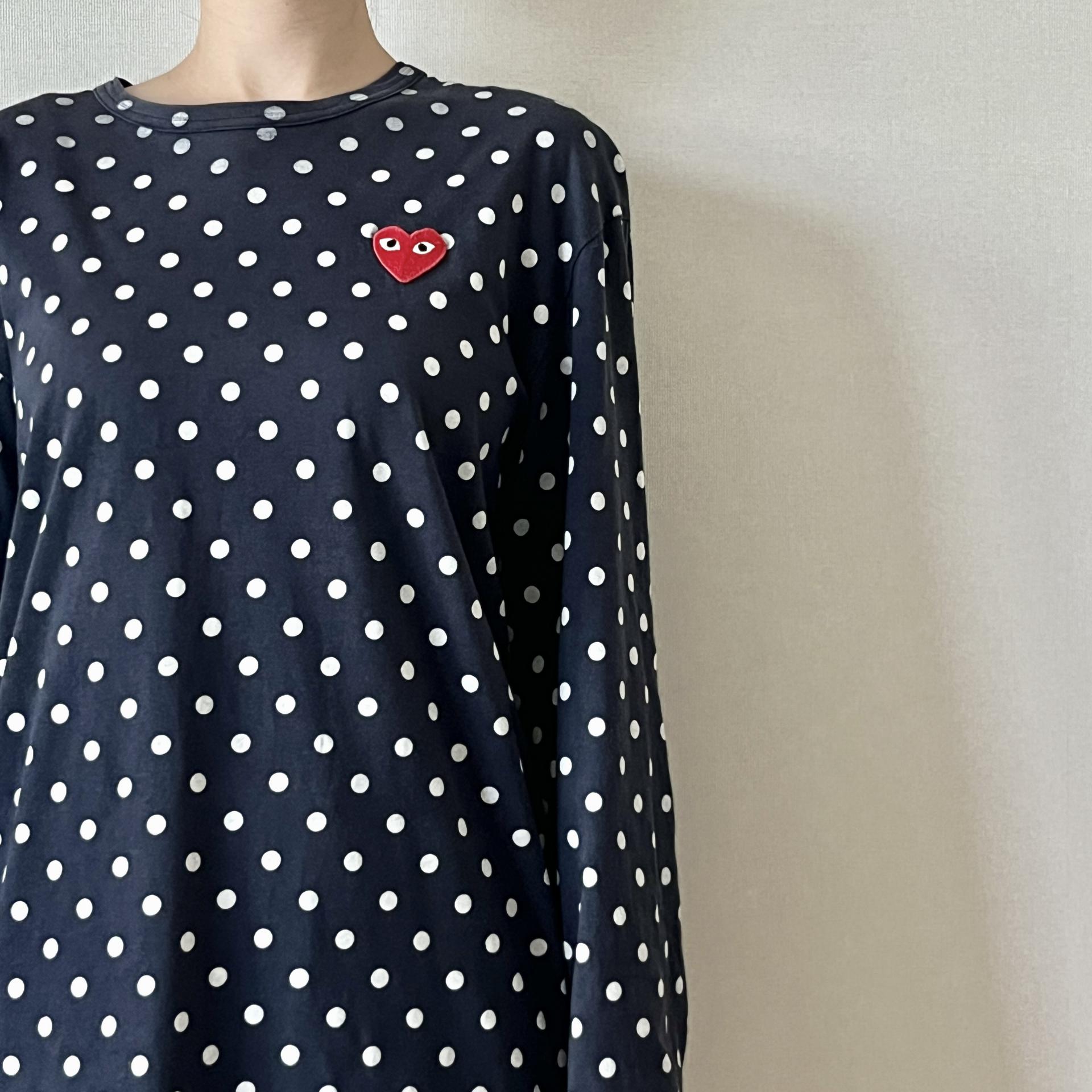 [ WOMAN ] COMME DES GARCONS PLAY Dot Long Sleeve ( Made in JAPAN)