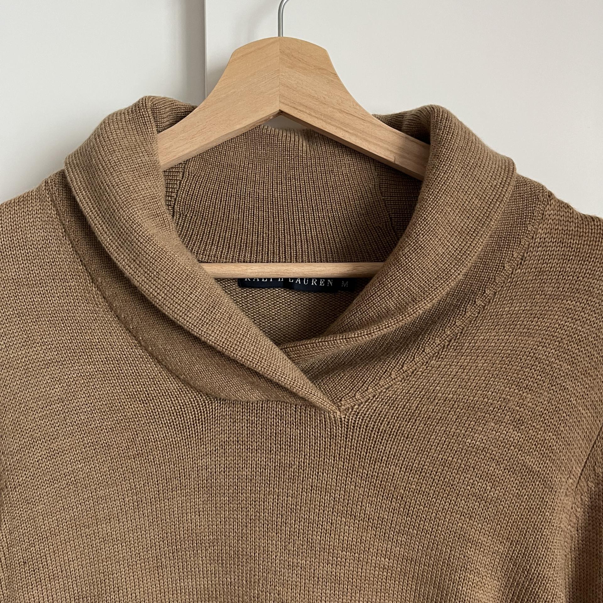 Polo Ralph Lauren Shawl Collar Kangaroo Pocket Wool Knit Sweater