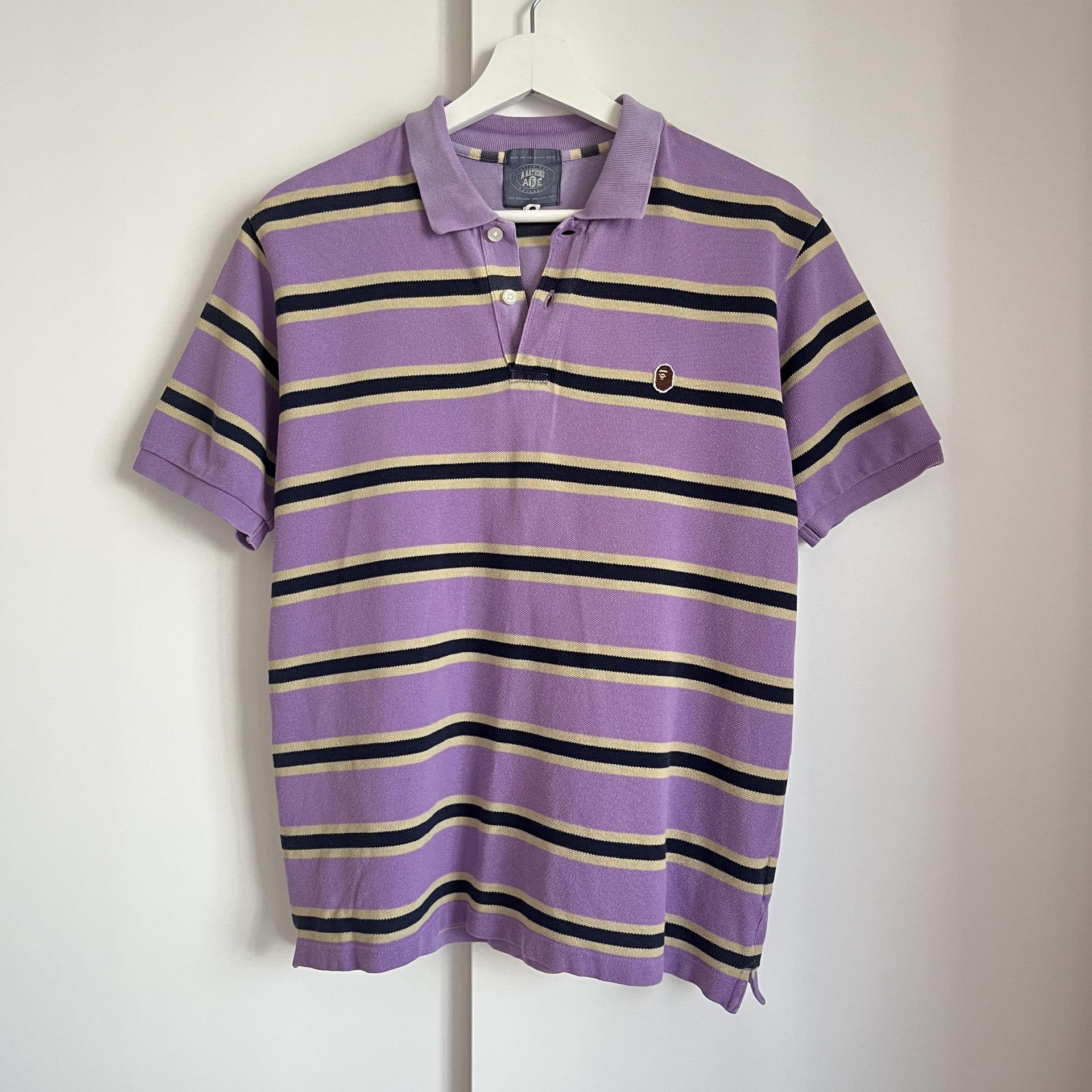 [ UNISEX ] BAPE A Bathing Ape Stripe PK Shirt ( Made in JAPAN )