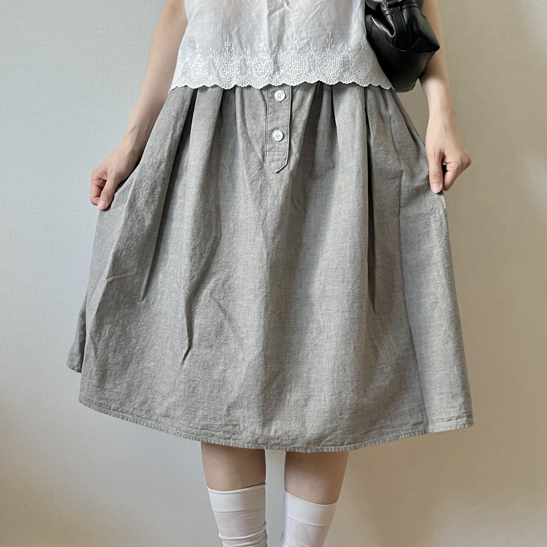 [ WOMAN ] MARGARET HOWELL Button-Down Skirt ( Made in JAPAN)