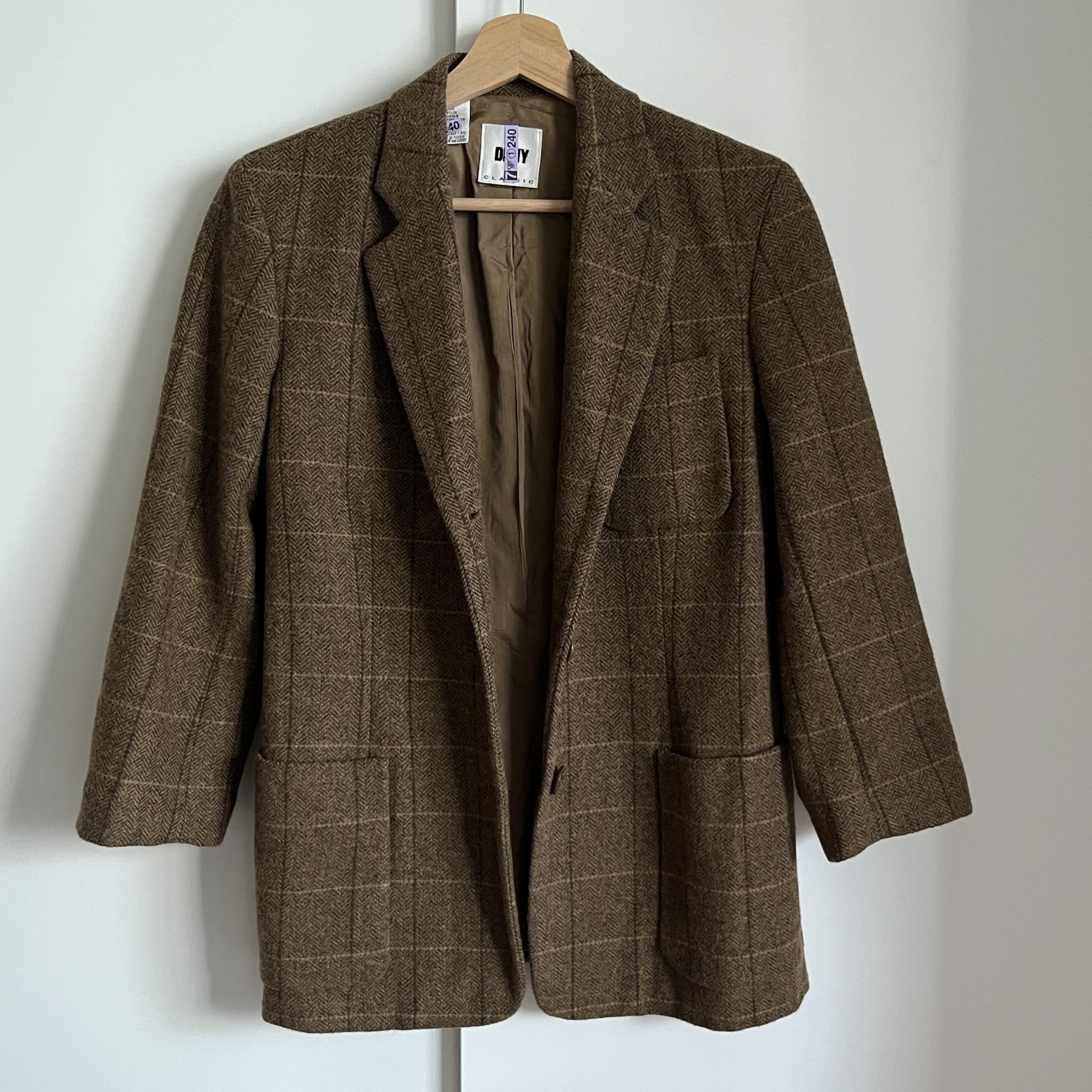 [ WOMAN ] DKNY Classic Check Wool 9부 Jacket