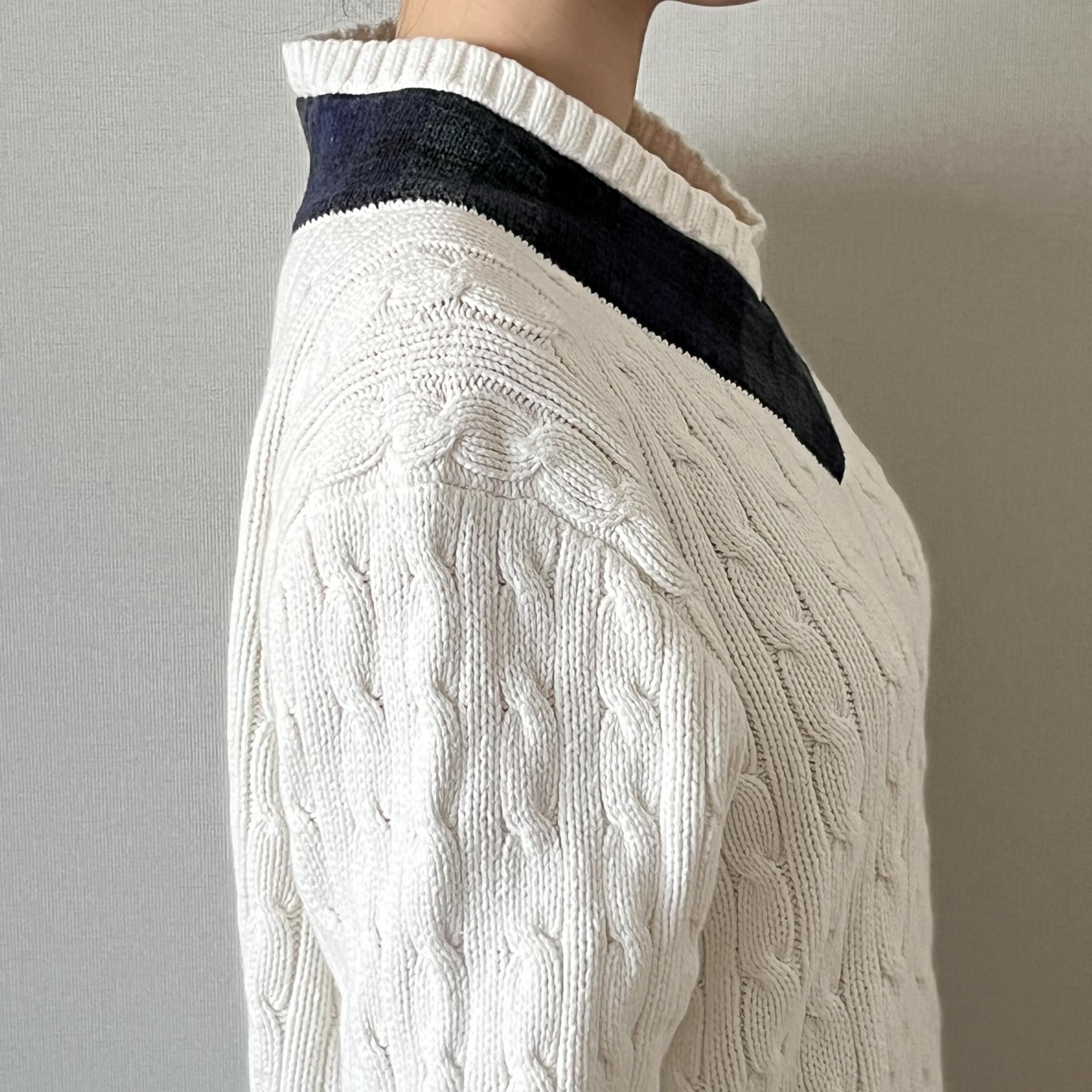 [ WOMAN ] Polo Ralph Lauren V-Neck Cable Knit