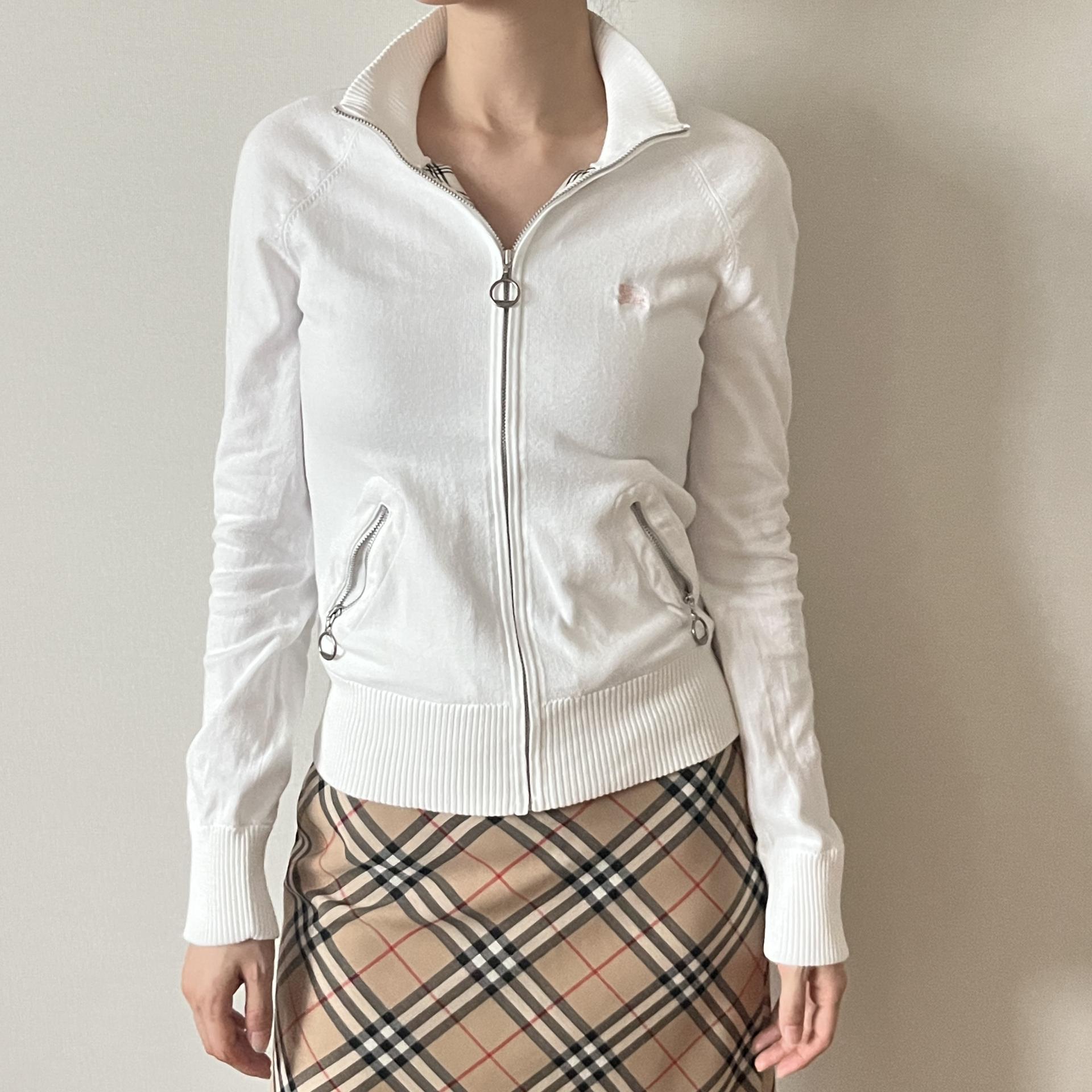 [ WOMAN ] Burberry Blue Label High-Neck Zip-Up Knit Cardigan