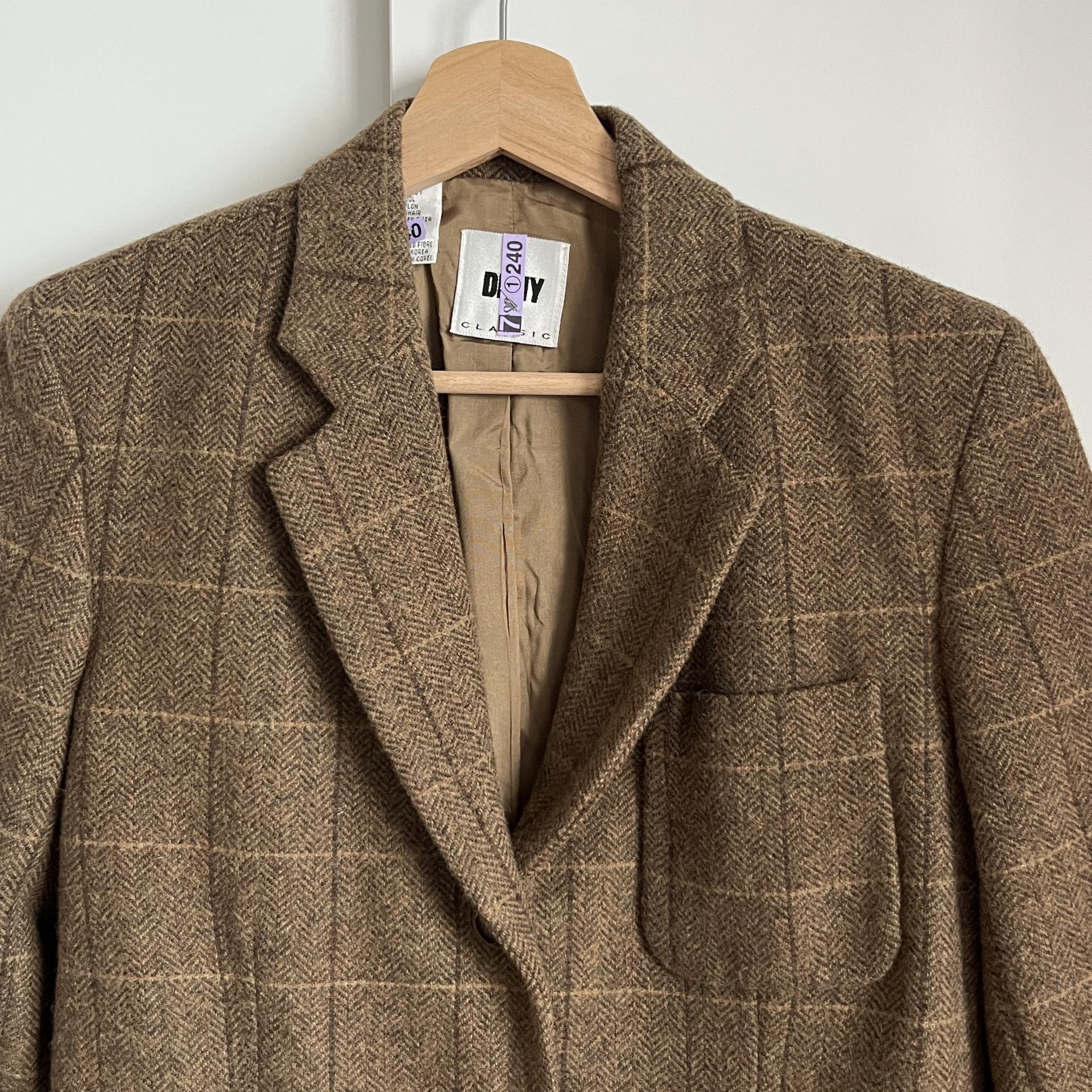 [ WOMAN ] DKNY Classic Check Wool 9부 Jacket