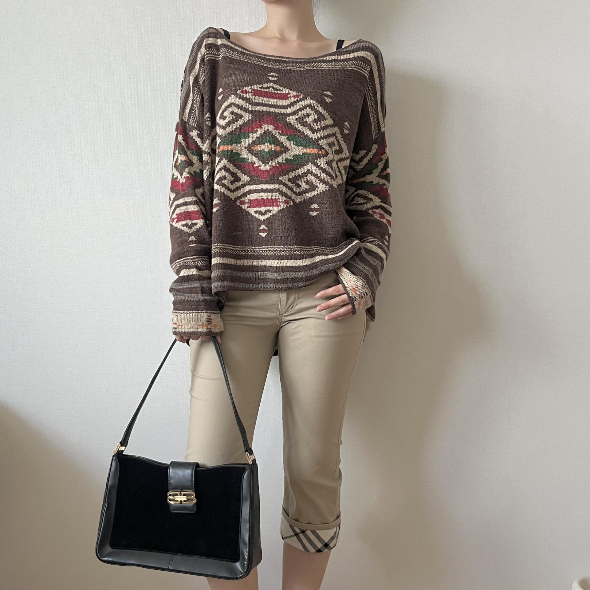 [ WOMAN ] Denim & Supply Ralph Lauren Navajo Aztec Pattern Crewneck Knit
