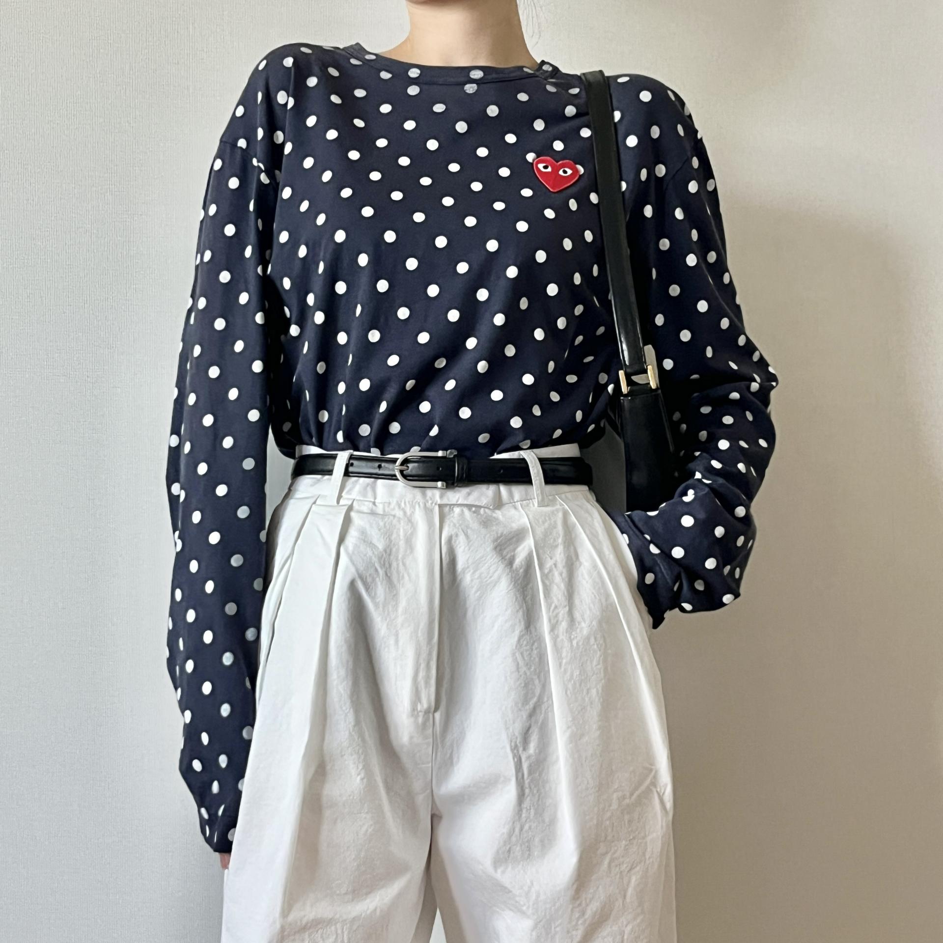 [ WOMAN ] COMME DES GARCONS PLAY Dot Long Sleeve ( Made in JAPAN)