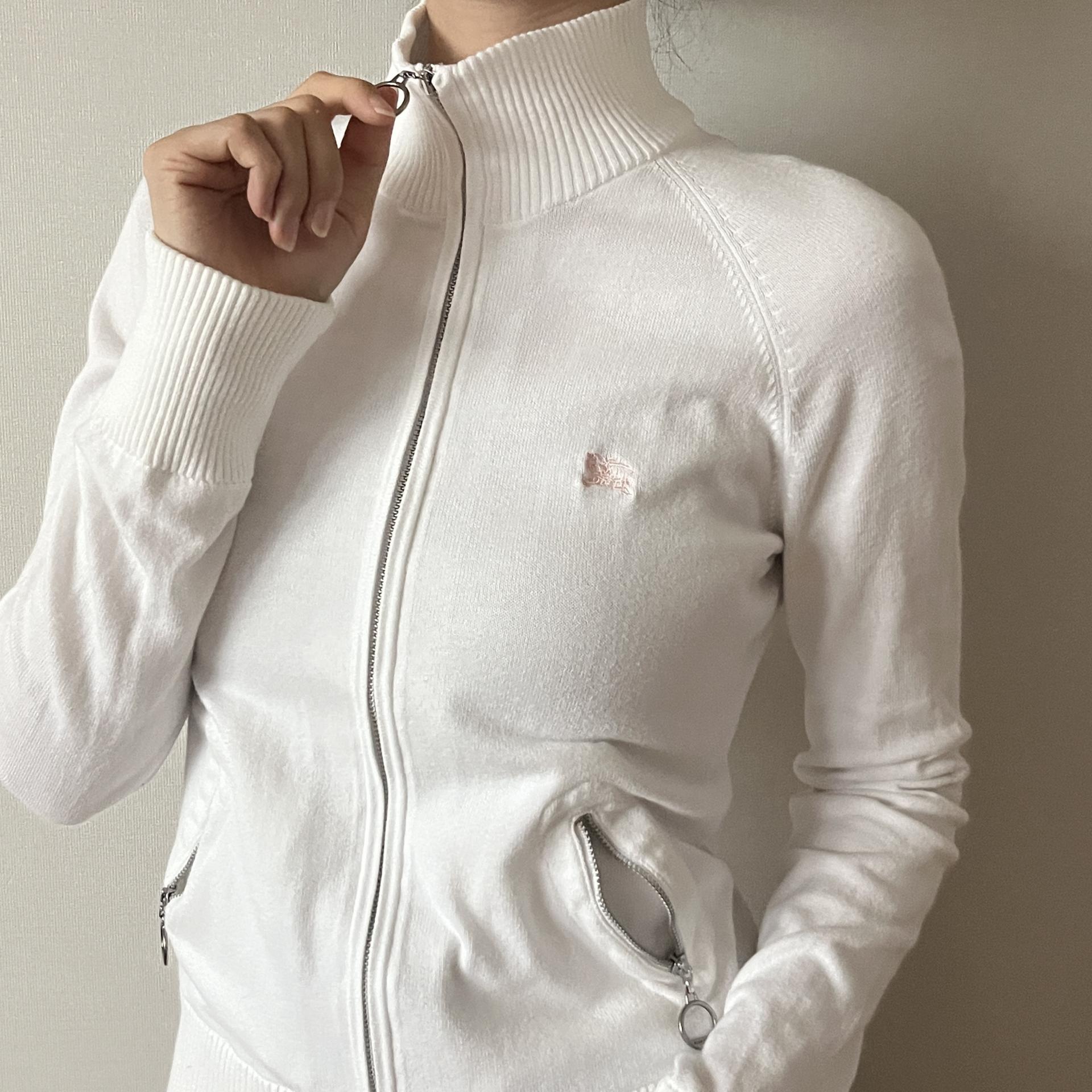 [ WOMAN ] Burberry Blue Label High-Neck Zip-Up Knit Cardigan