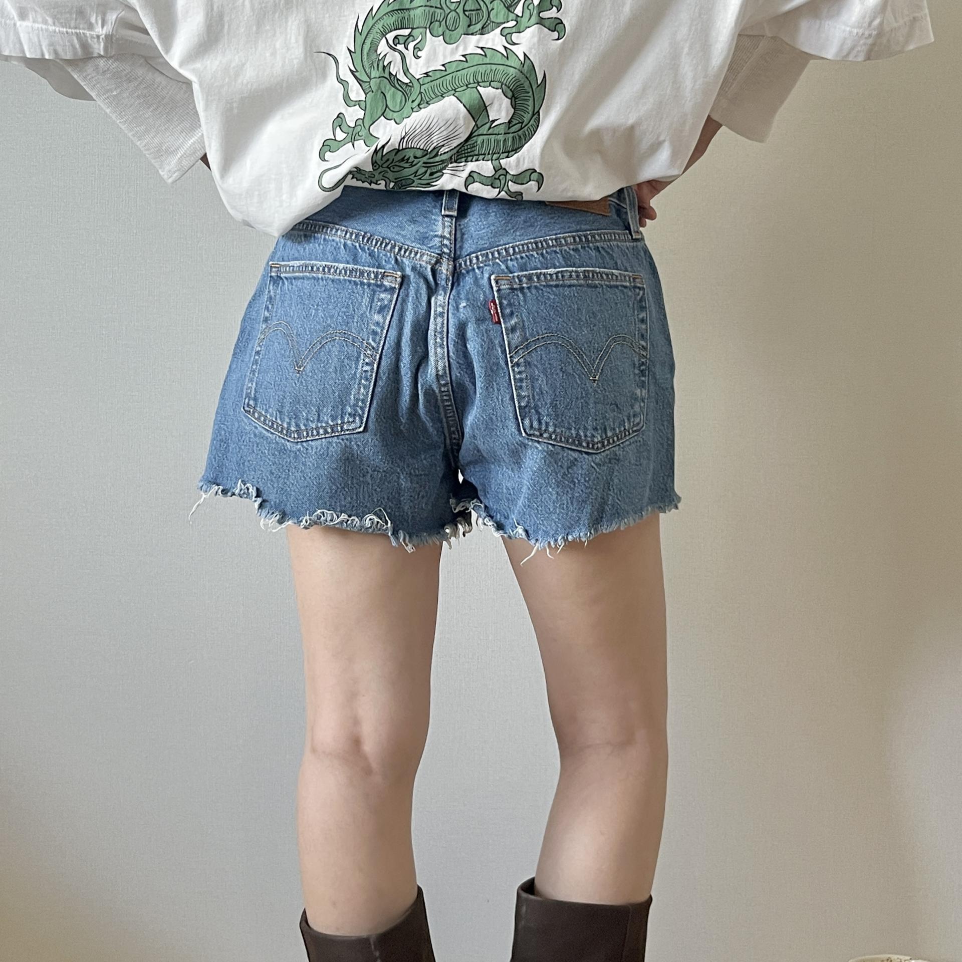 [ WOMAN ] LEVI'S 501 " Orange tap " Denim shorts ( Made in U.S.A )