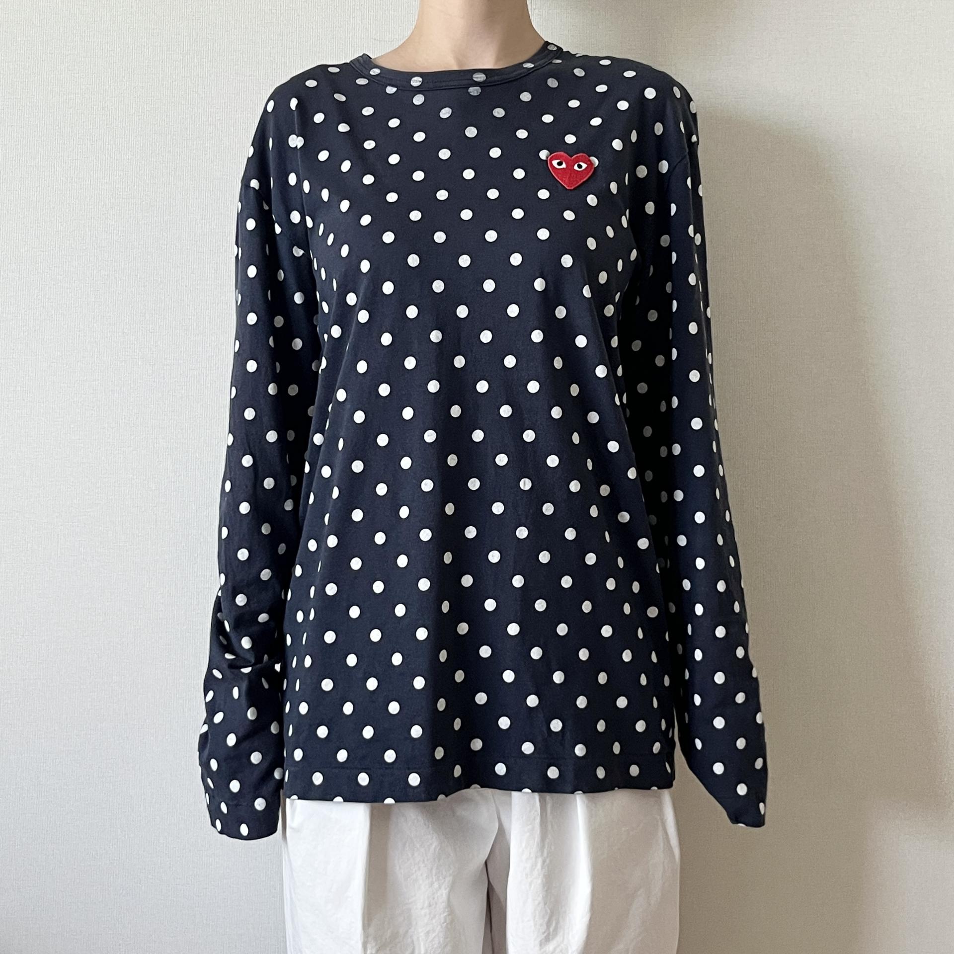 [ WOMAN ] COMME DES GARCONS PLAY Dot Long Sleeve ( Made in JAPAN)
