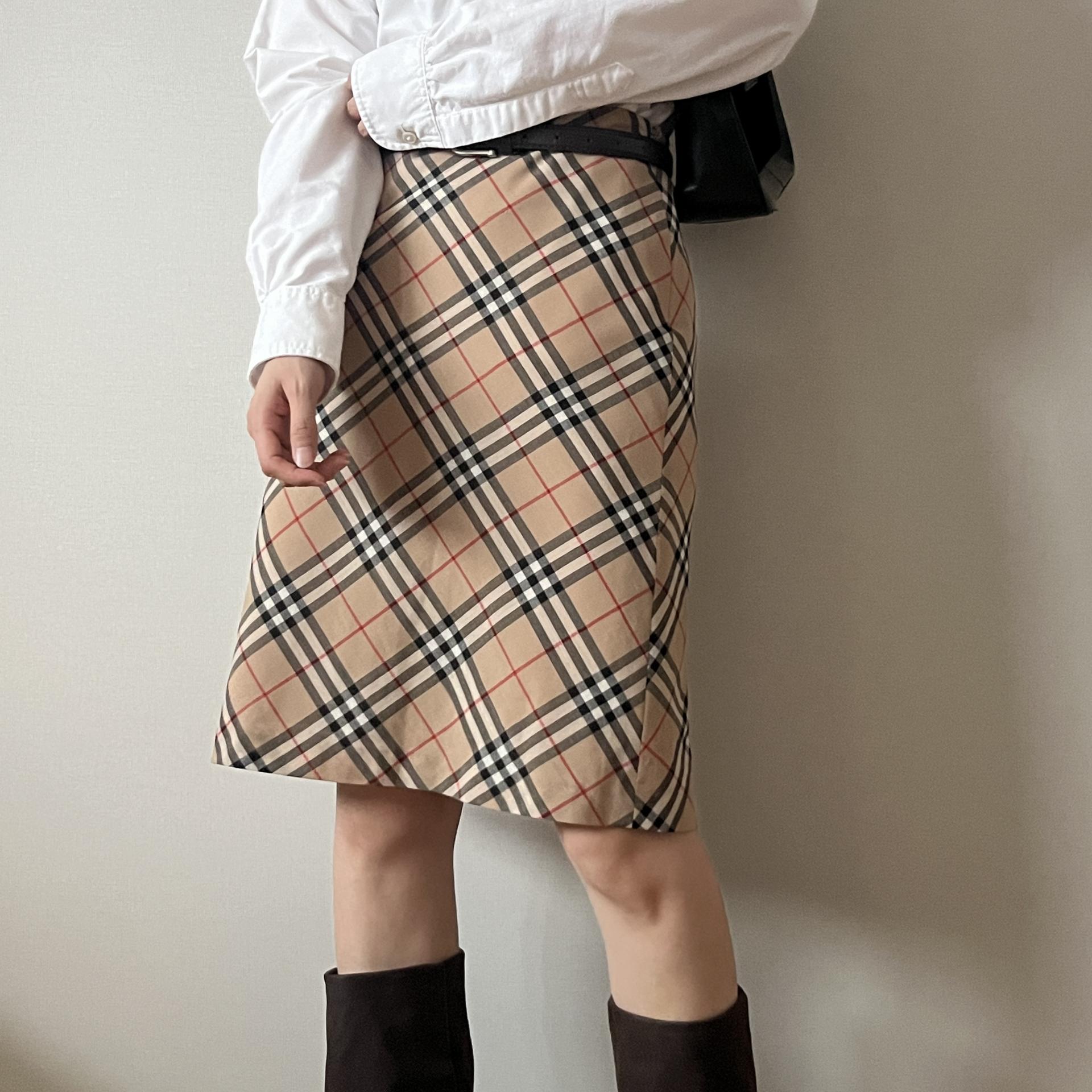 Burberry Blue Label Nova Check A-Line Skirt