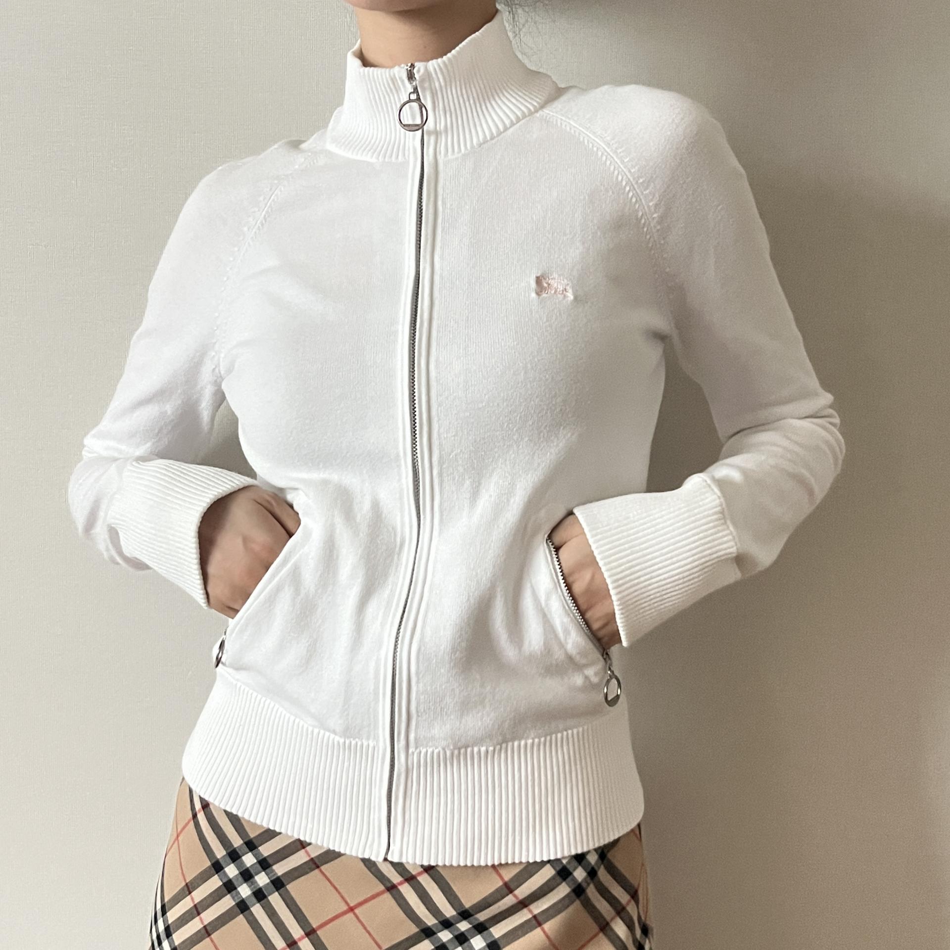 [ WOMAN ] Burberry Blue Label High-Neck Zip-Up Knit Cardigan