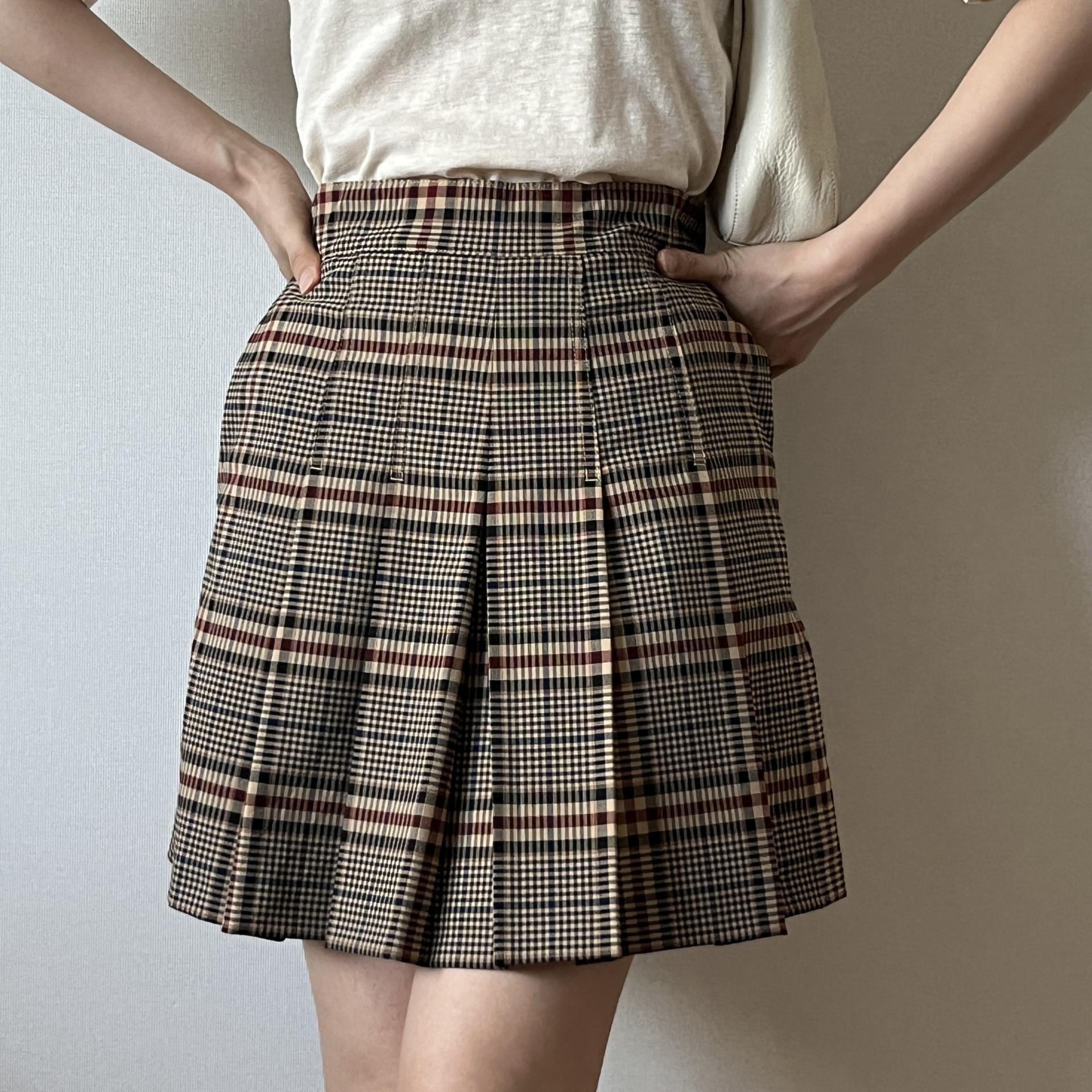 [ WOMAN ] MAX&CO Pleated Check Skirt