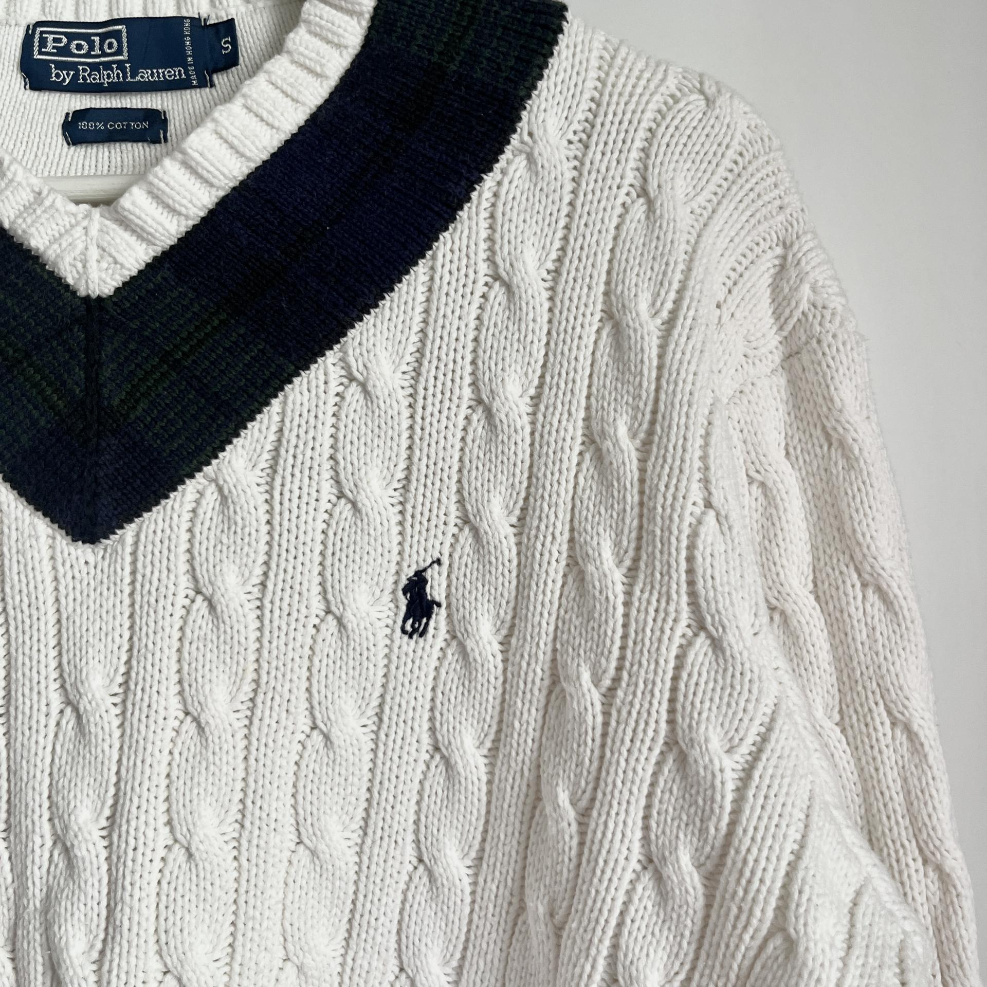 [ WOMAN ] Polo Ralph Lauren V-Neck Cable Knit