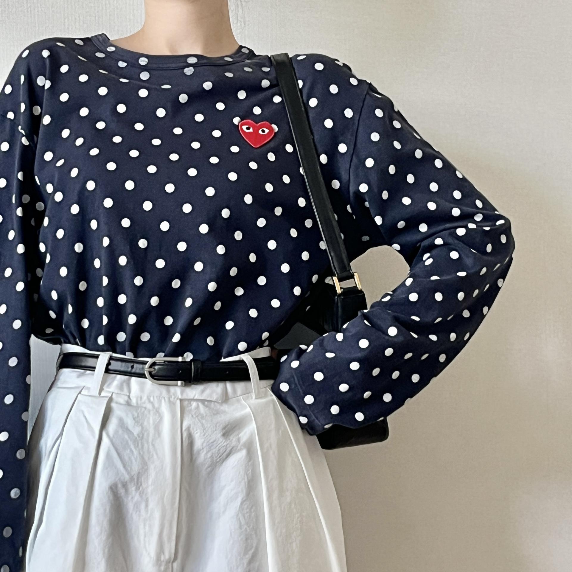 [ WOMAN ] COMME DES GARCONS PLAY Dot Long Sleeve ( Made in JAPAN)