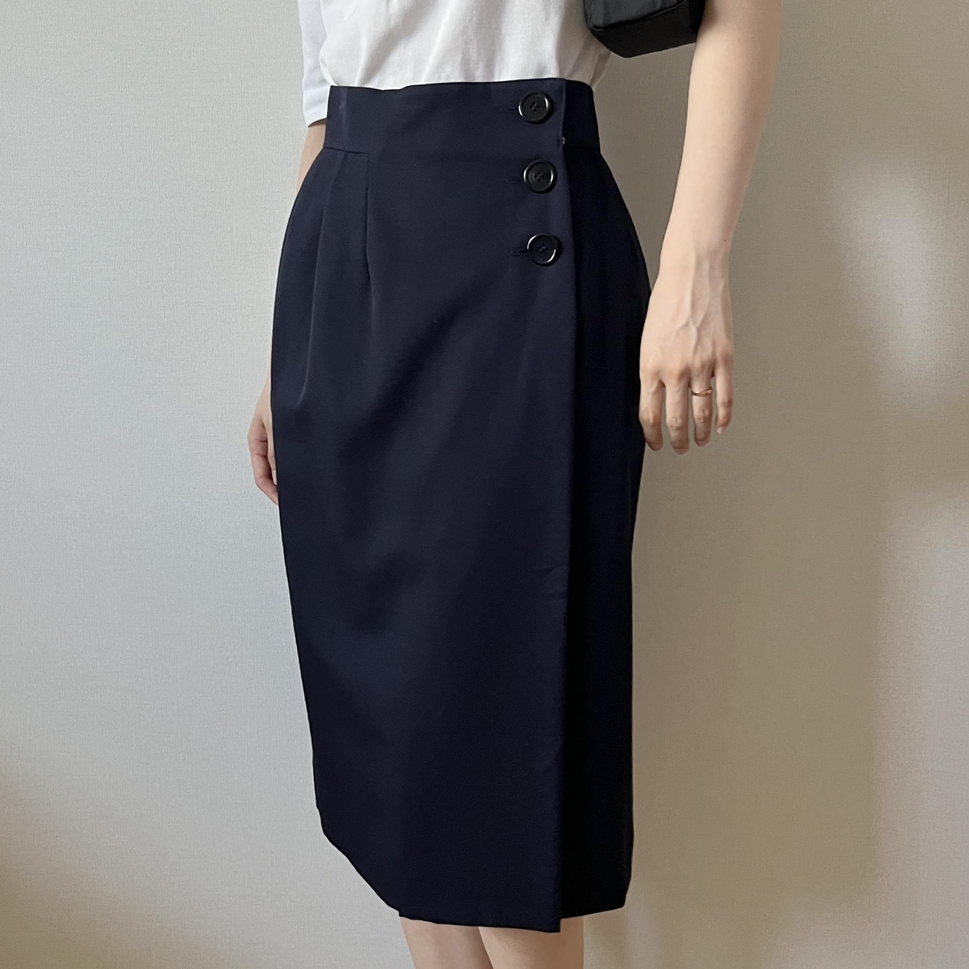 [ WOMAN ] CHRISTIAN DIOR Side Button Skirt
