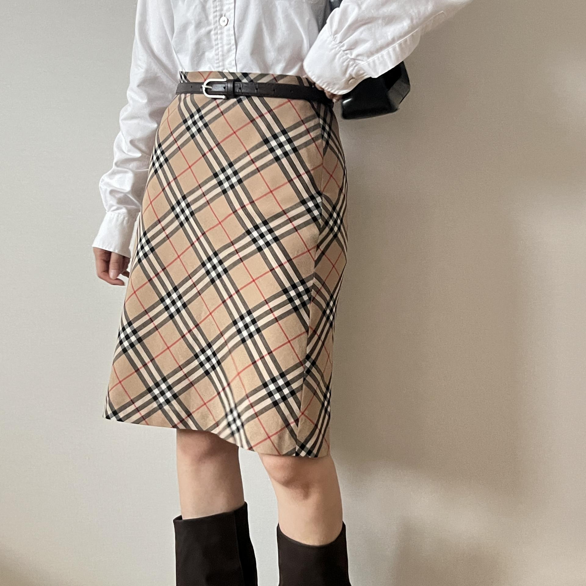 Burberry Blue Label Nova Check A-Line Skirt
