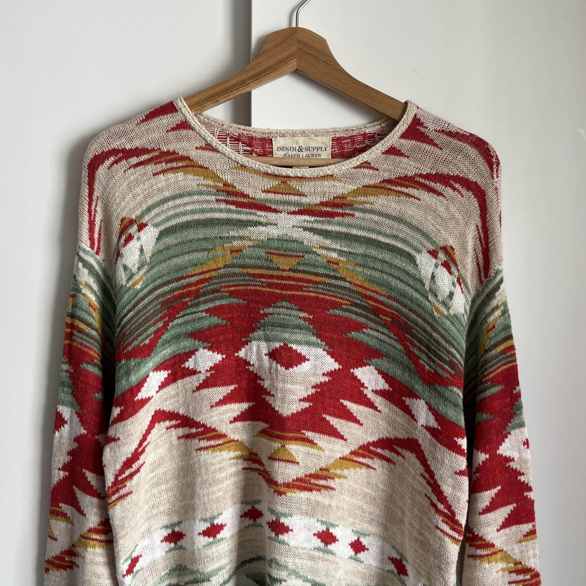 [ WOMAN ] Denim & Supply Ralph Lauren Indian Blanket Pattern Crewneck Knit