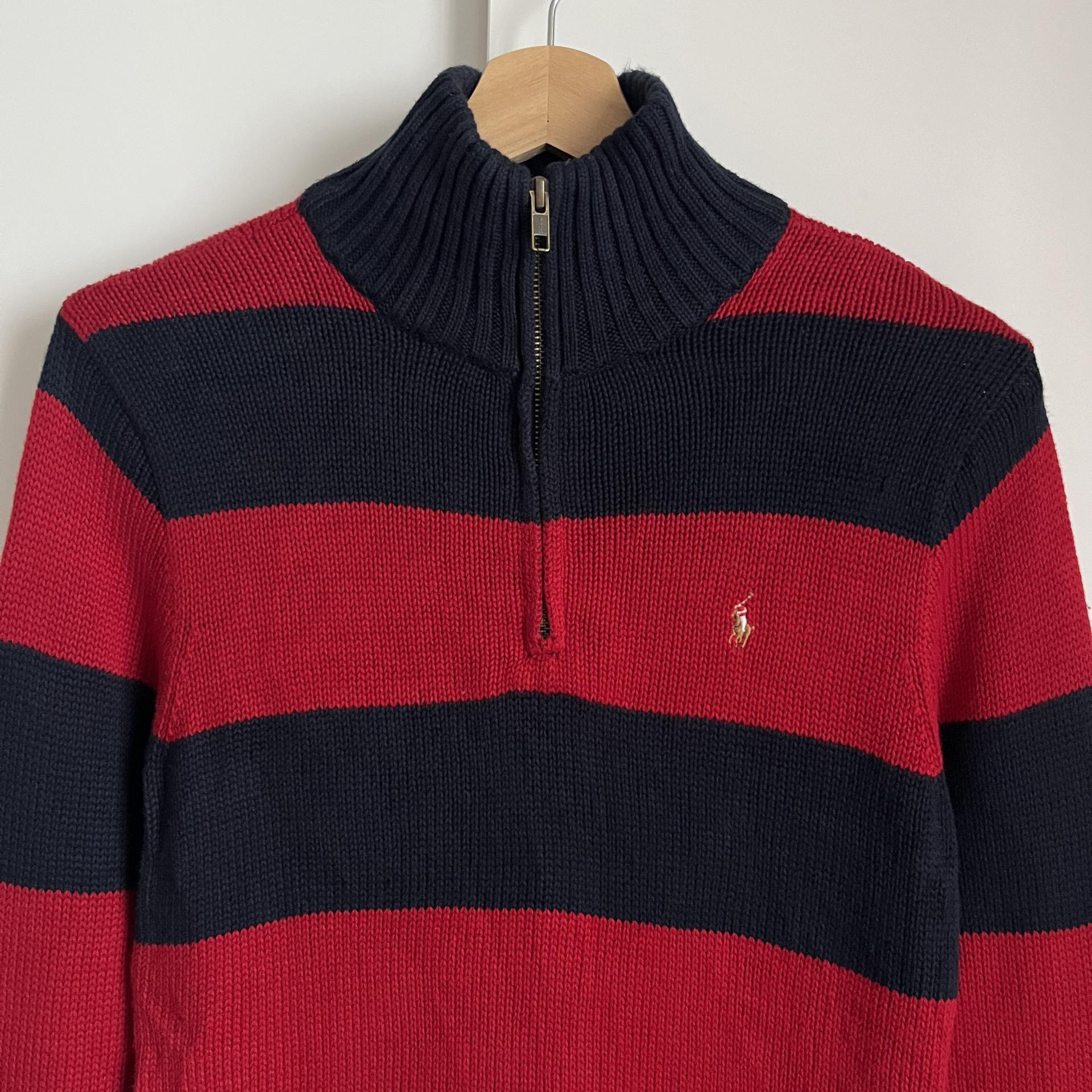 Polo Ralph Lauren Bold Stripe Half-Zip Knit Sweater