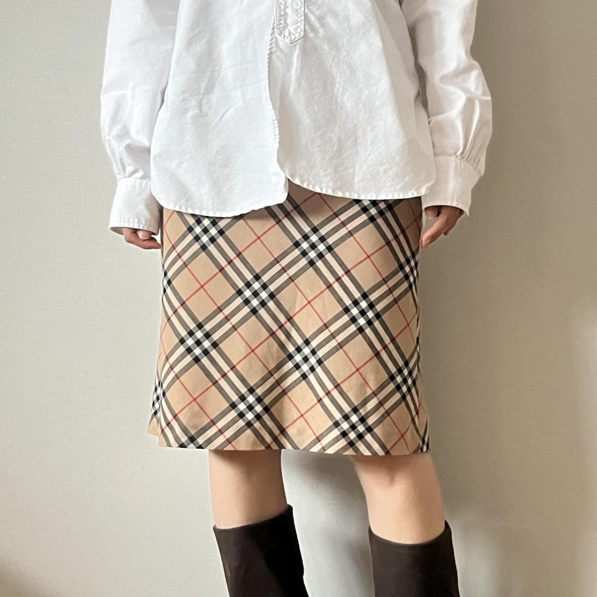 Burberry Blue Label Nova Check A-Line Skirt