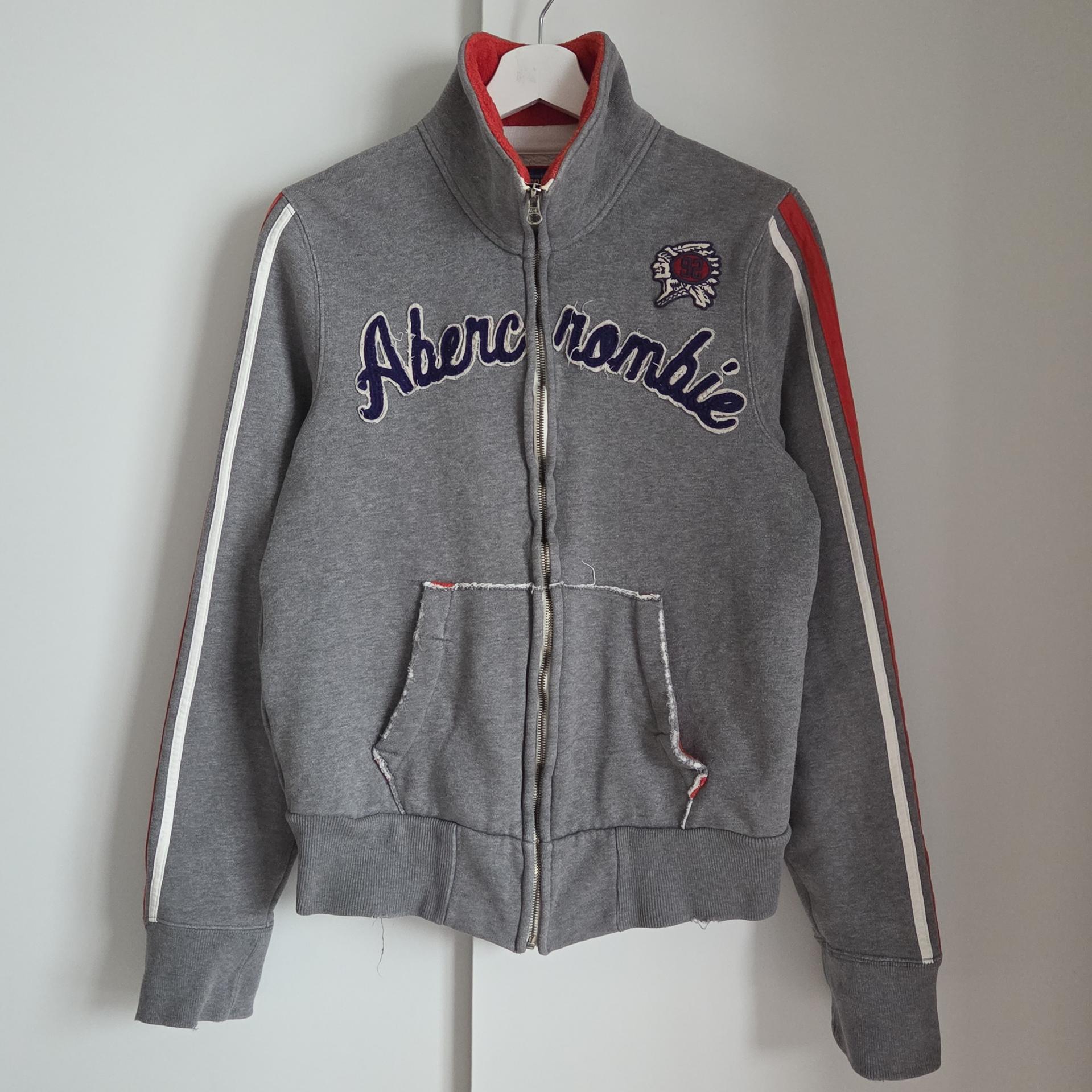 Abercrombie & Fitch Embroidered High-Neck Track Zip-Up Sweatshirt