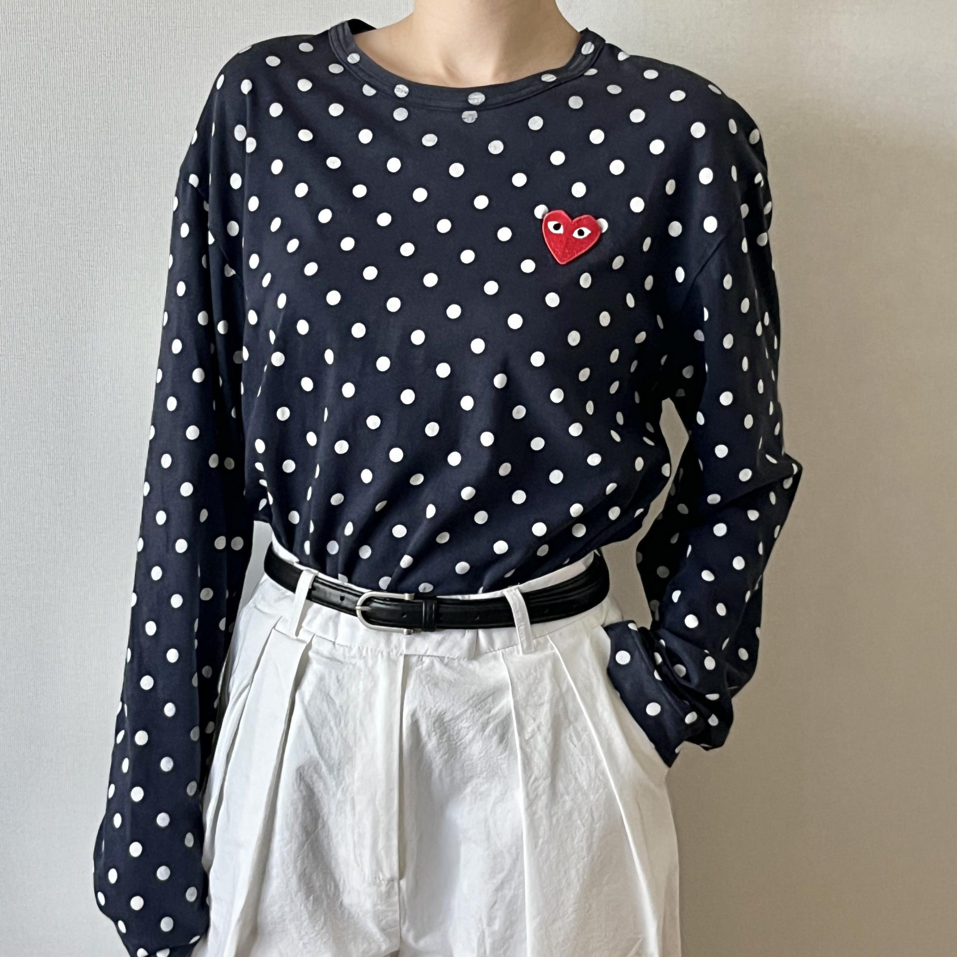 [ WOMAN ] COMME DES GARCONS PLAY Dot Long Sleeve ( Made in JAPAN)