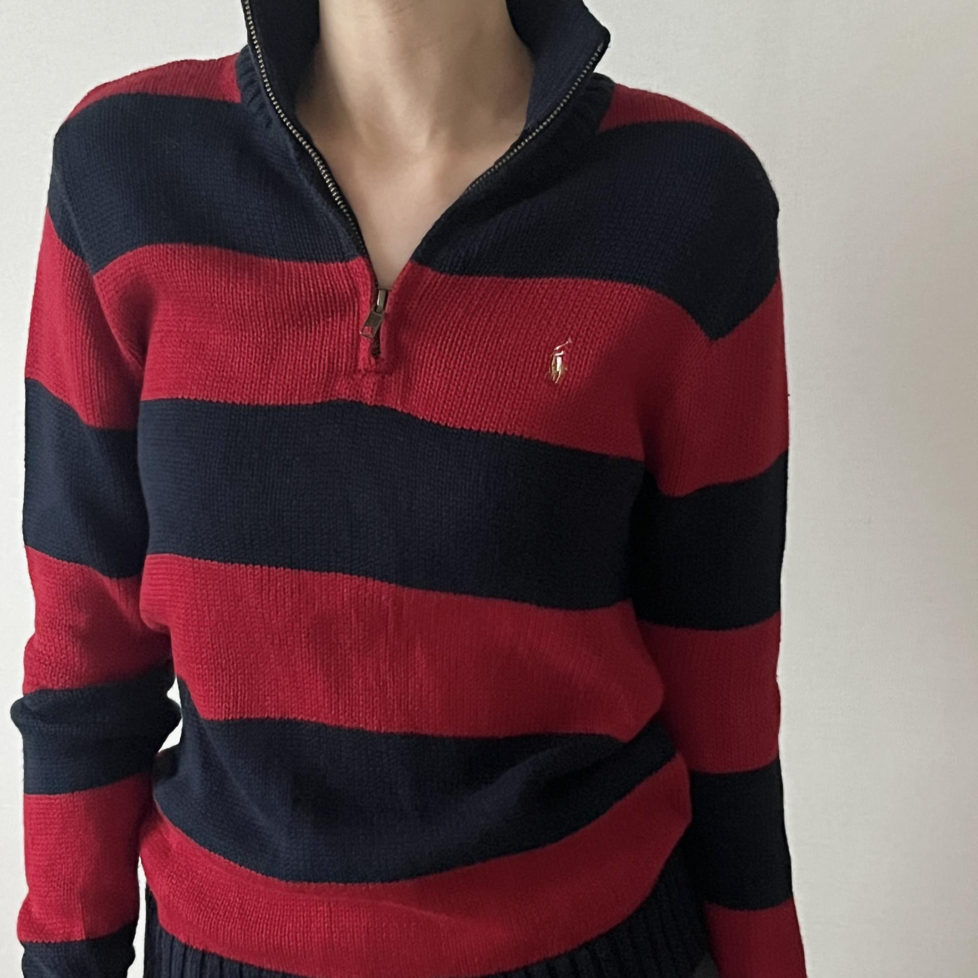 Polo Ralph Lauren Bold Stripe Half-Zip Knit Sweater