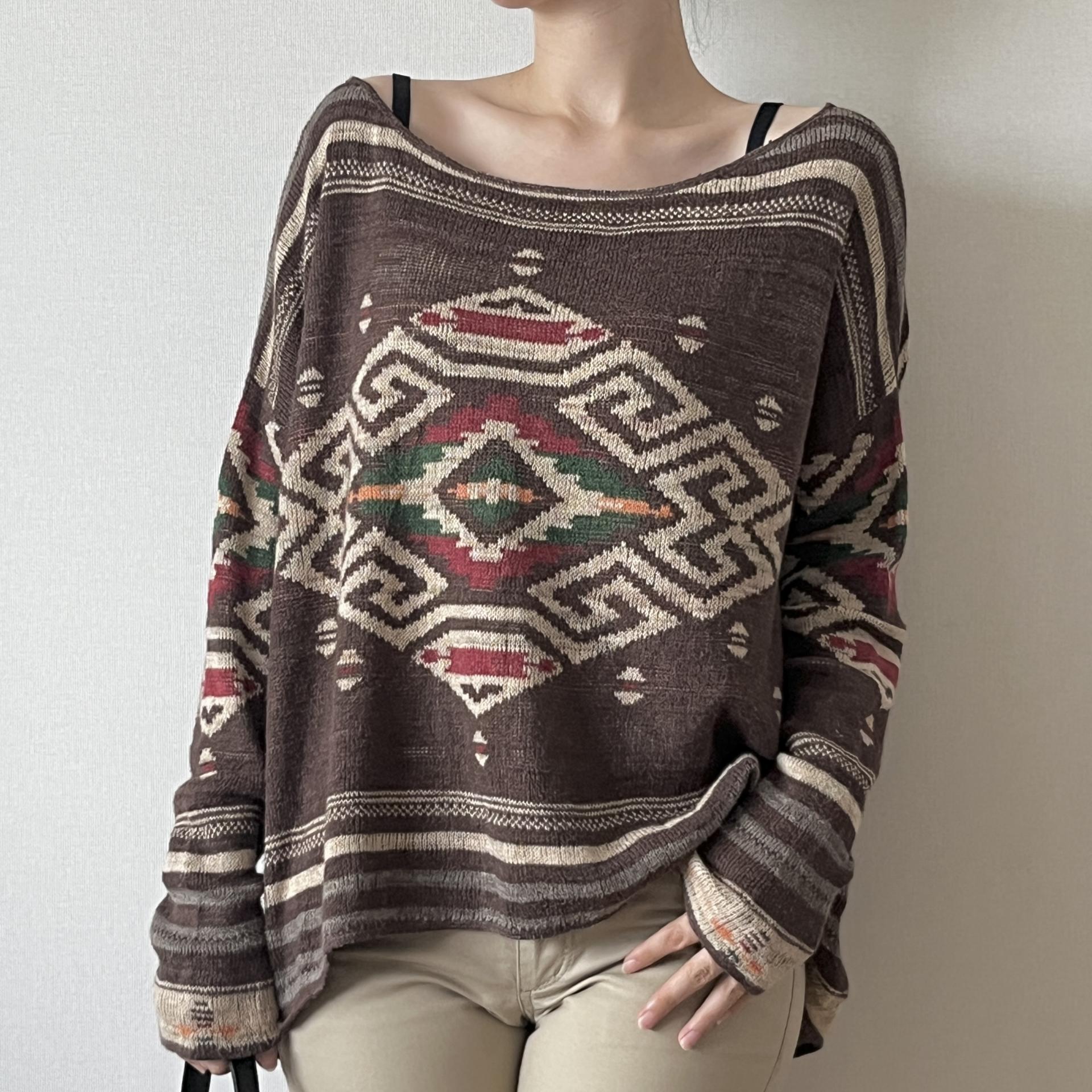 [ WOMAN ] Denim & Supply Ralph Lauren Navajo Aztec Pattern Crewneck Knit
