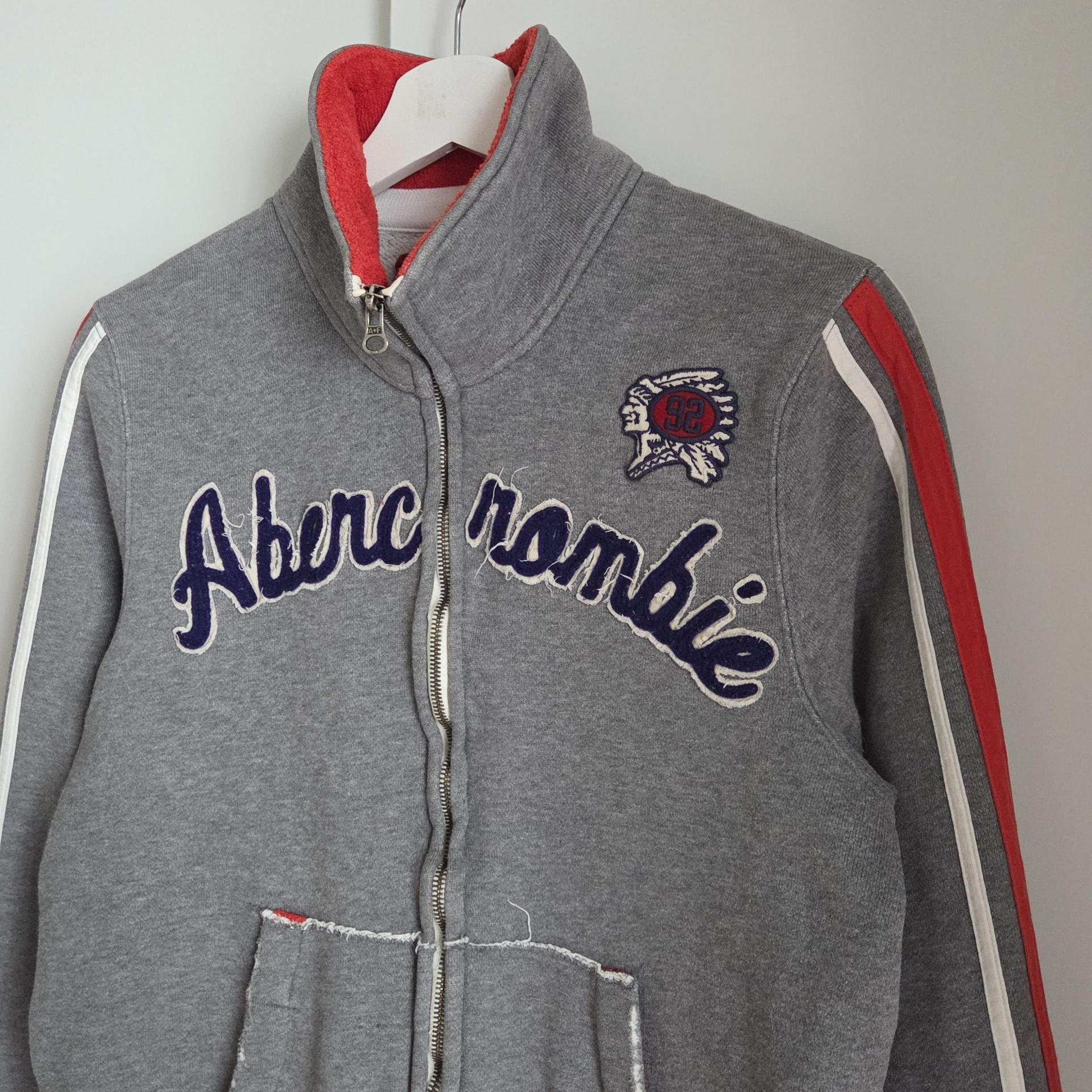 Abercrombie & Fitch Embroidered High-Neck Track Zip-Up Sweatshirt