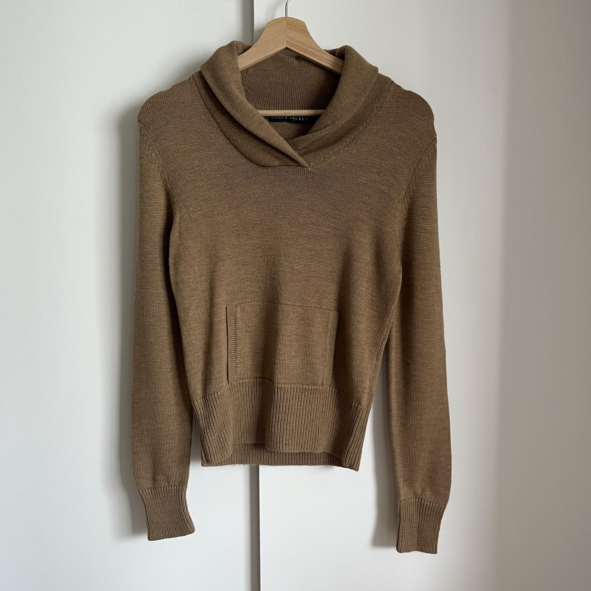 Polo Ralph Lauren Shawl Collar Kangaroo Pocket Wool Knit Sweater