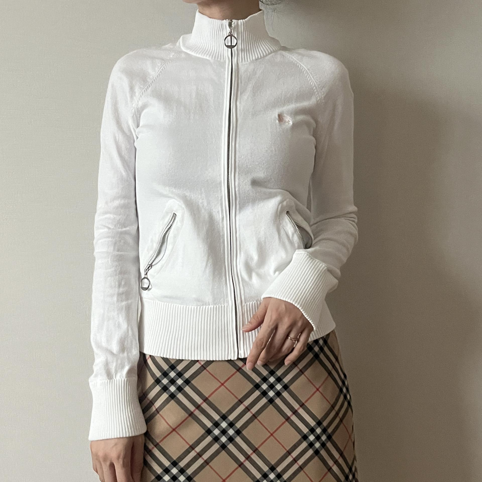 [ WOMAN ] Burberry Blue Label High-Neck Zip-Up Knit Cardigan
