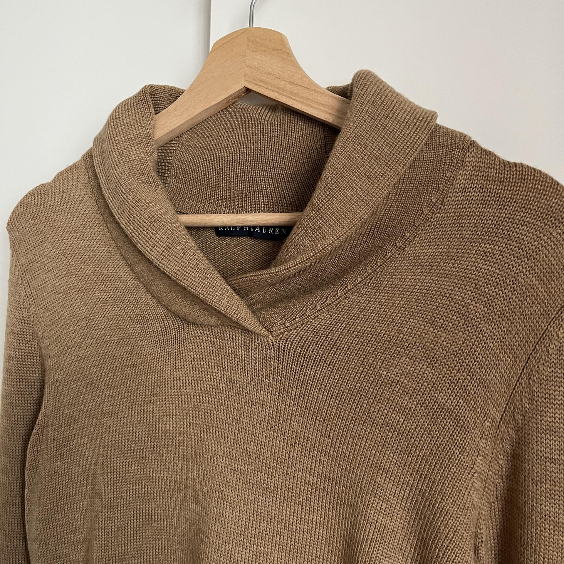 Polo Ralph Lauren Shawl Collar Kangaroo Pocket Wool Knit Sweater