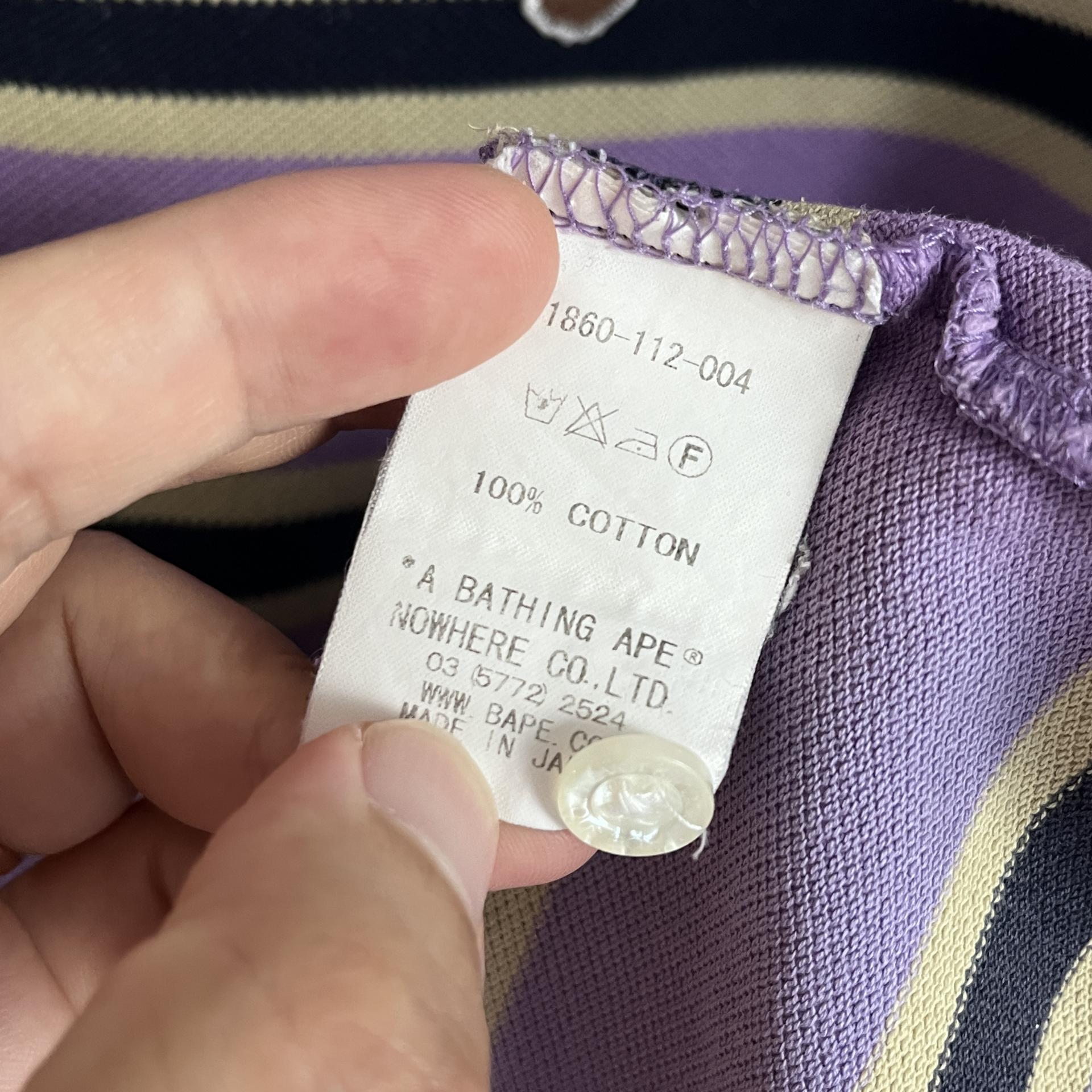 [ UNISEX ] BAPE A Bathing Ape Stripe PK Shirt ( Made in JAPAN )