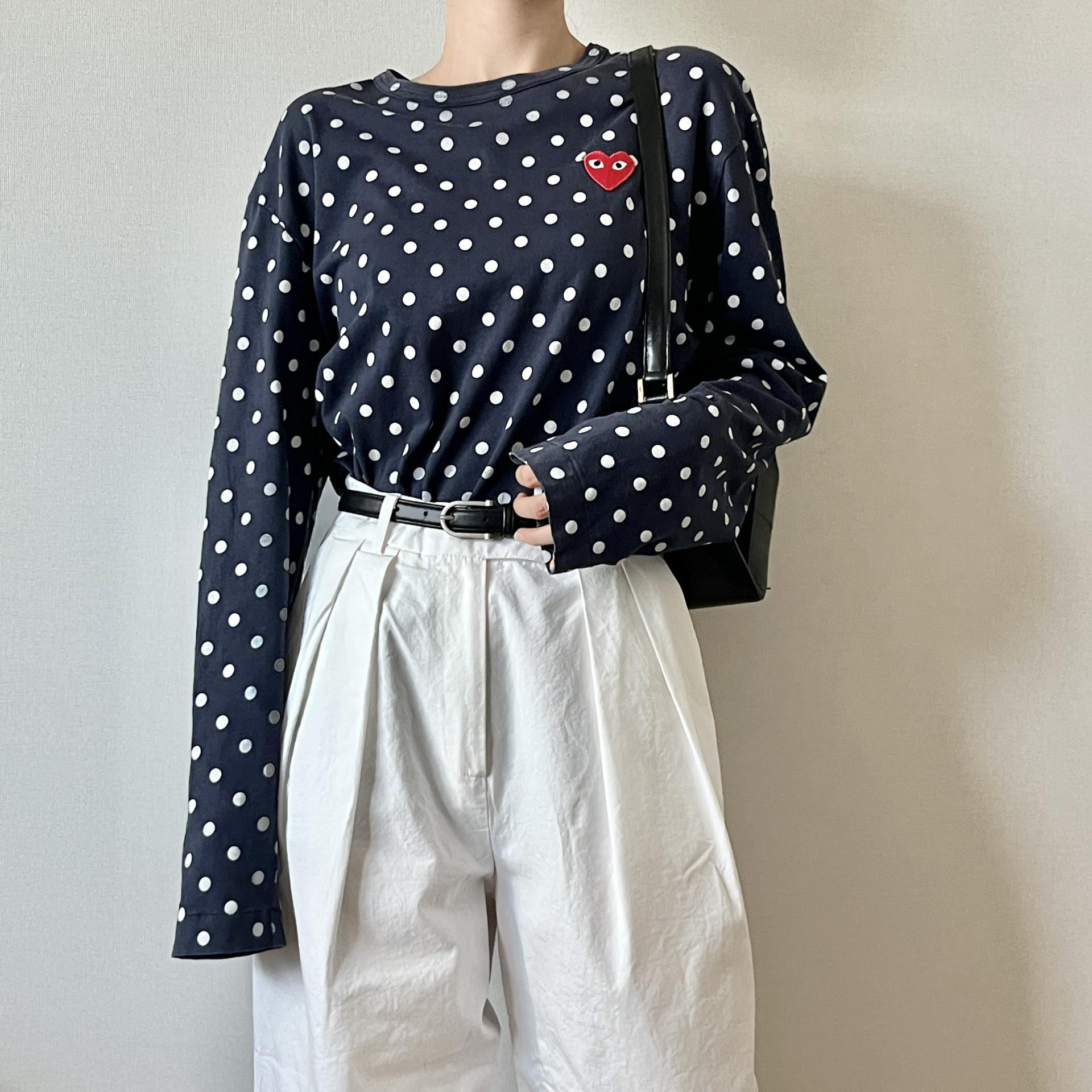 [ WOMAN ] COMME DES GARCONS PLAY Dot Long Sleeve ( Made in JAPAN)