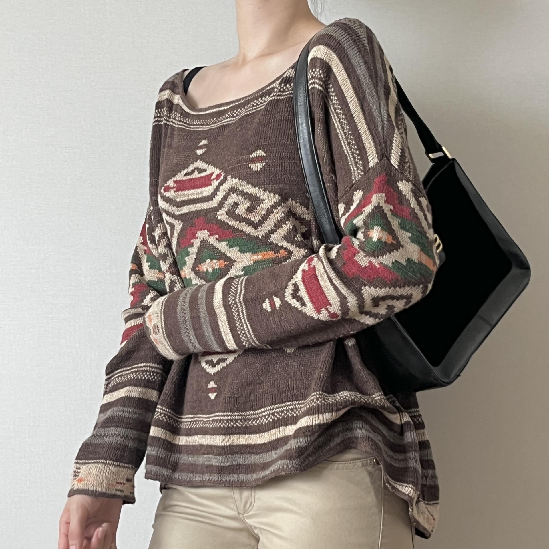 [ WOMAN ] Denim & Supply Ralph Lauren Navajo Aztec Pattern Crewneck Knit