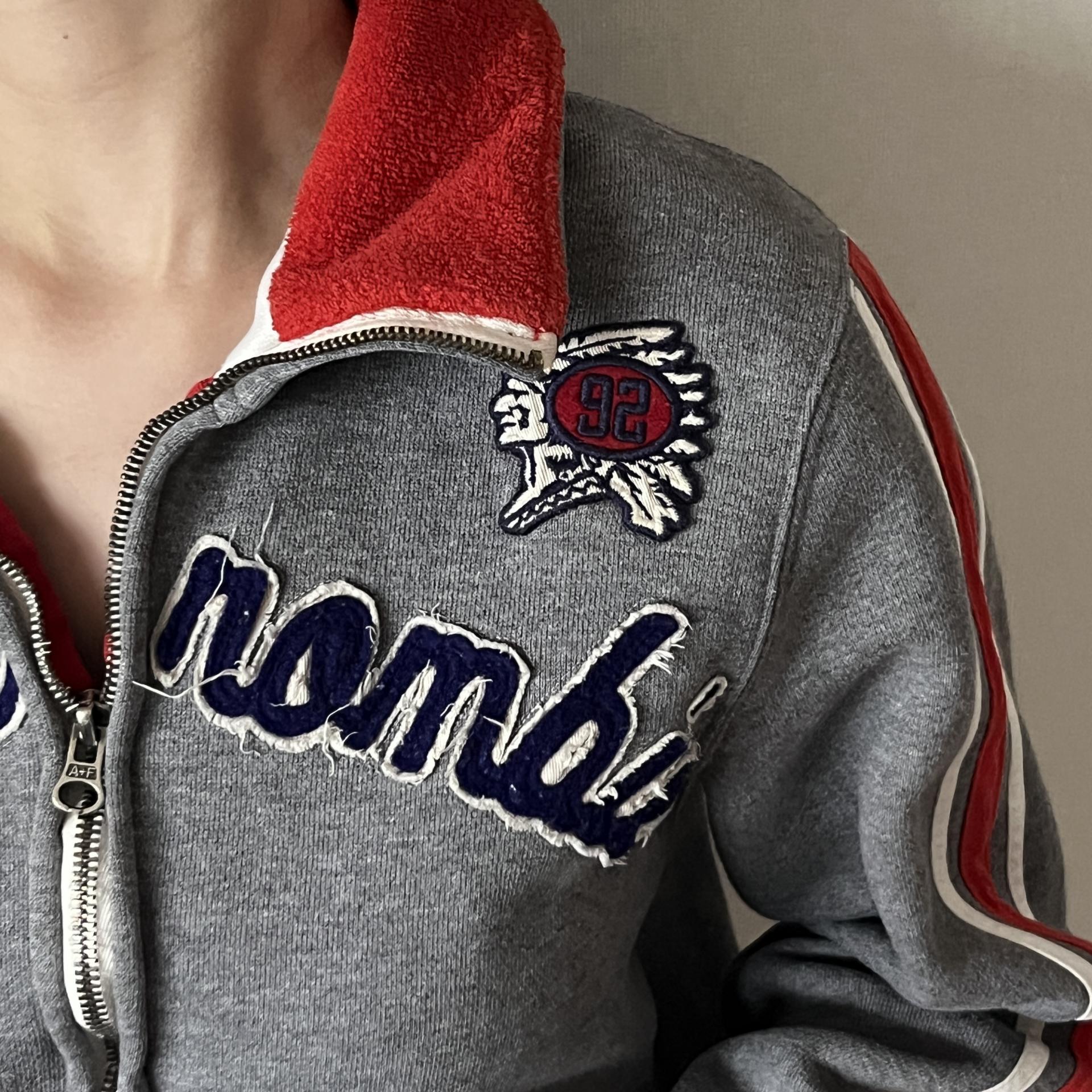 Abercrombie & Fitch Embroidered High-Neck Track Zip-Up Sweatshirt