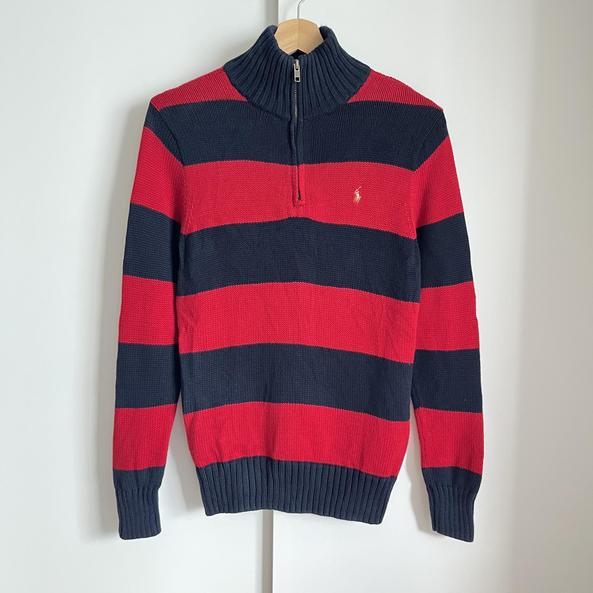 Polo Ralph Lauren Bold Stripe Half-Zip Knit Sweater