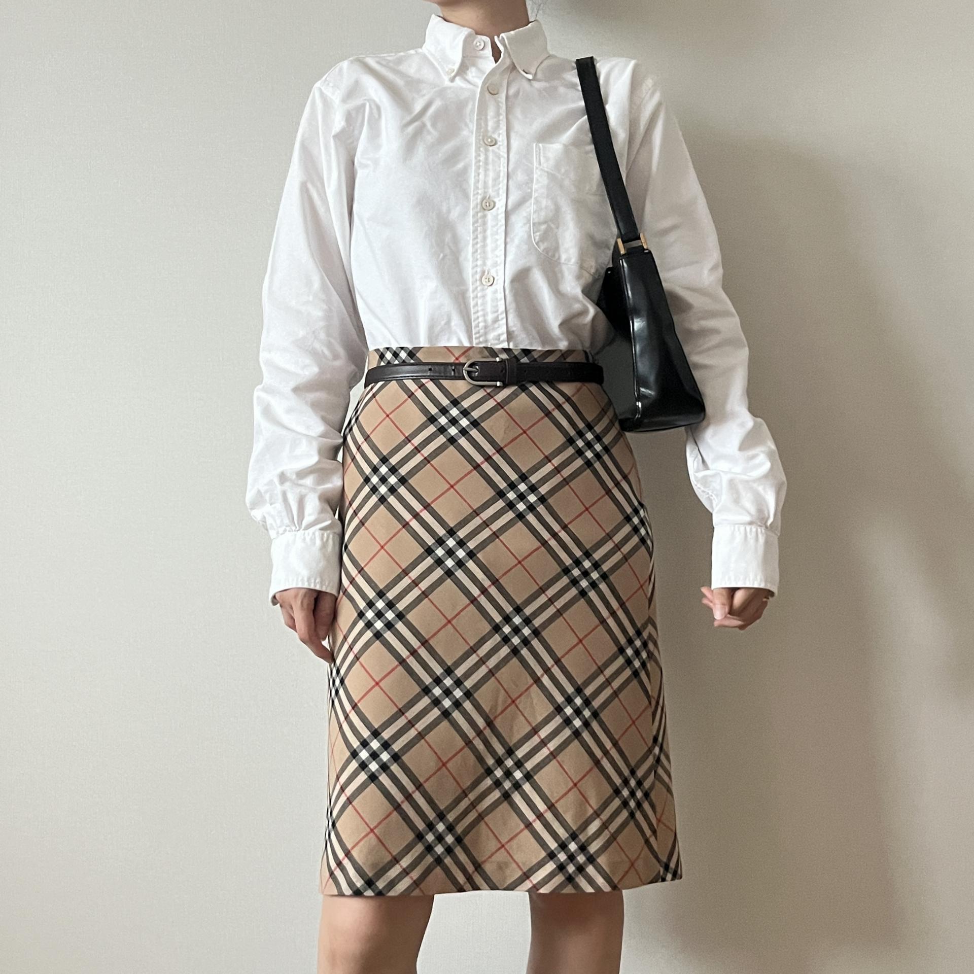Burberry Blue Label Nova Check A-Line Skirt