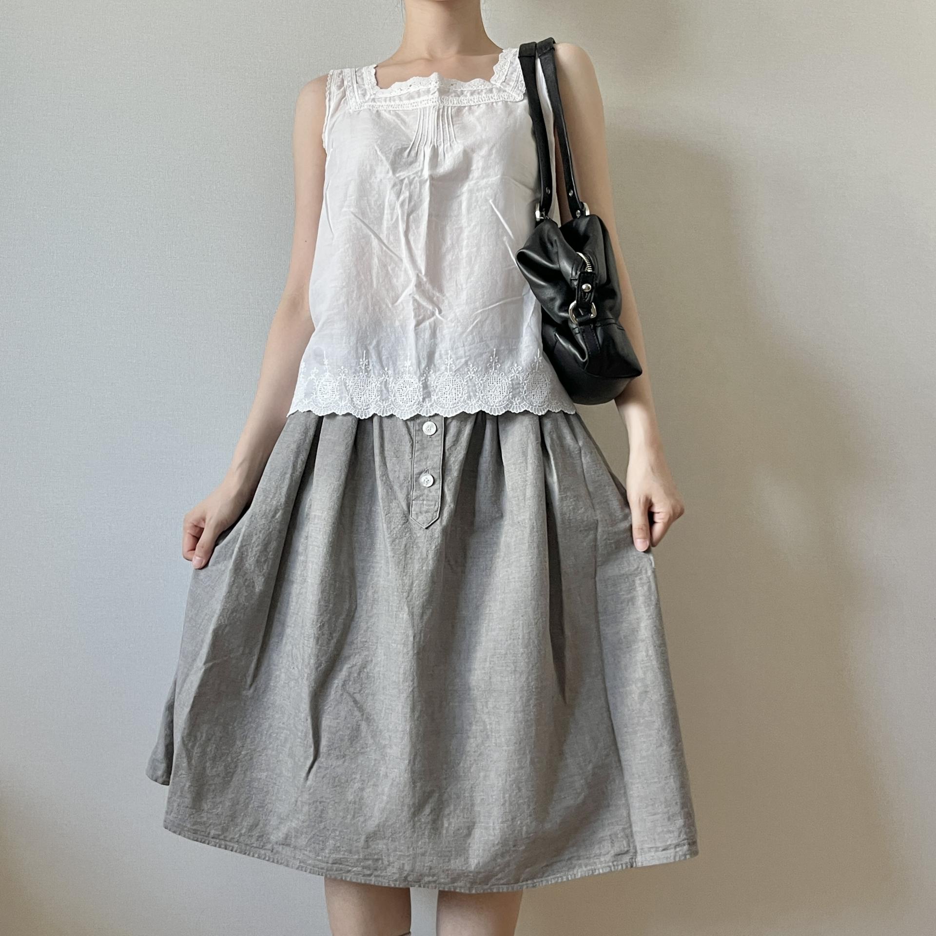 [ WOMAN ] MARGARET HOWELL Button-Down Skirt ( Made in JAPAN)