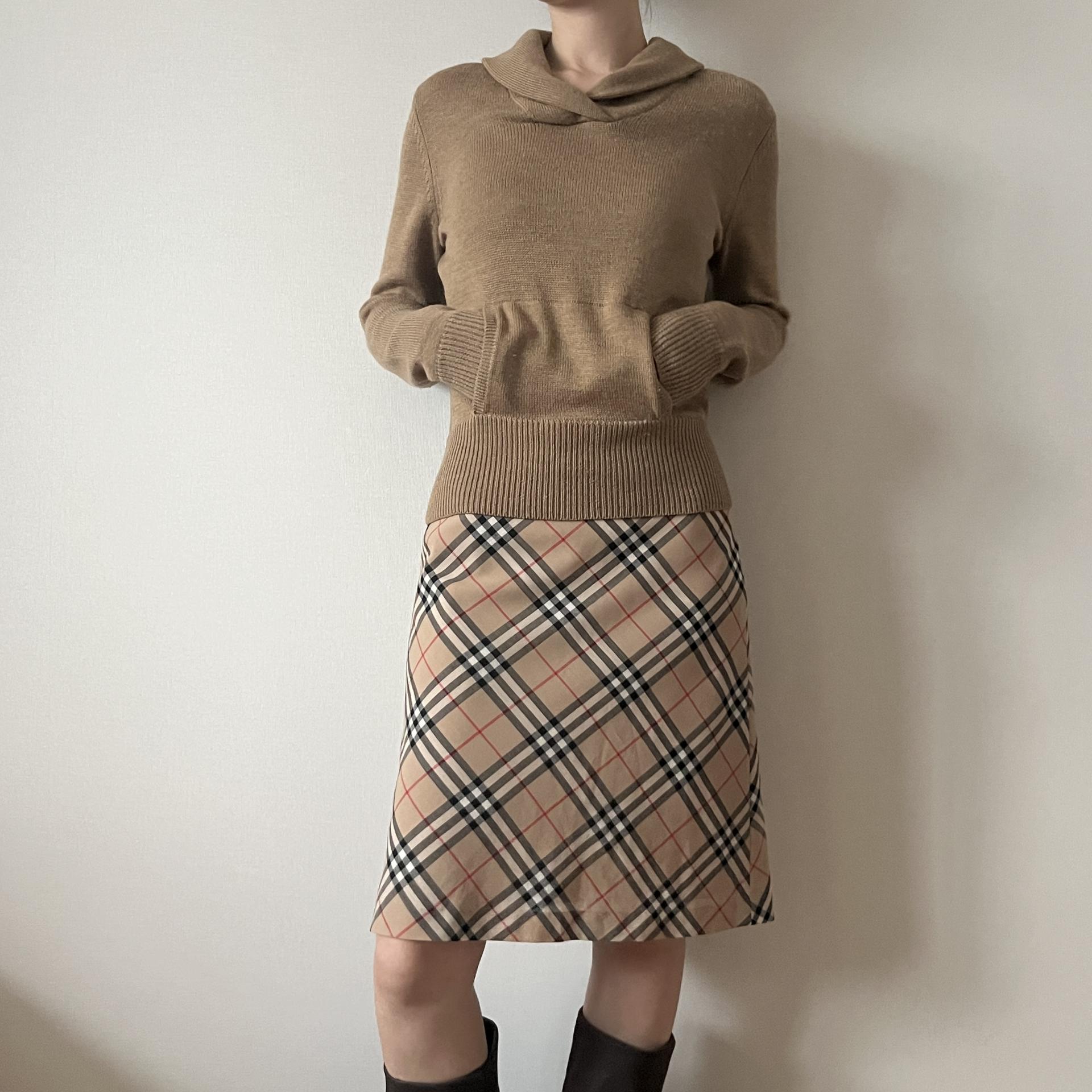 Burberry Blue Label Nova Check A-Line Skirt