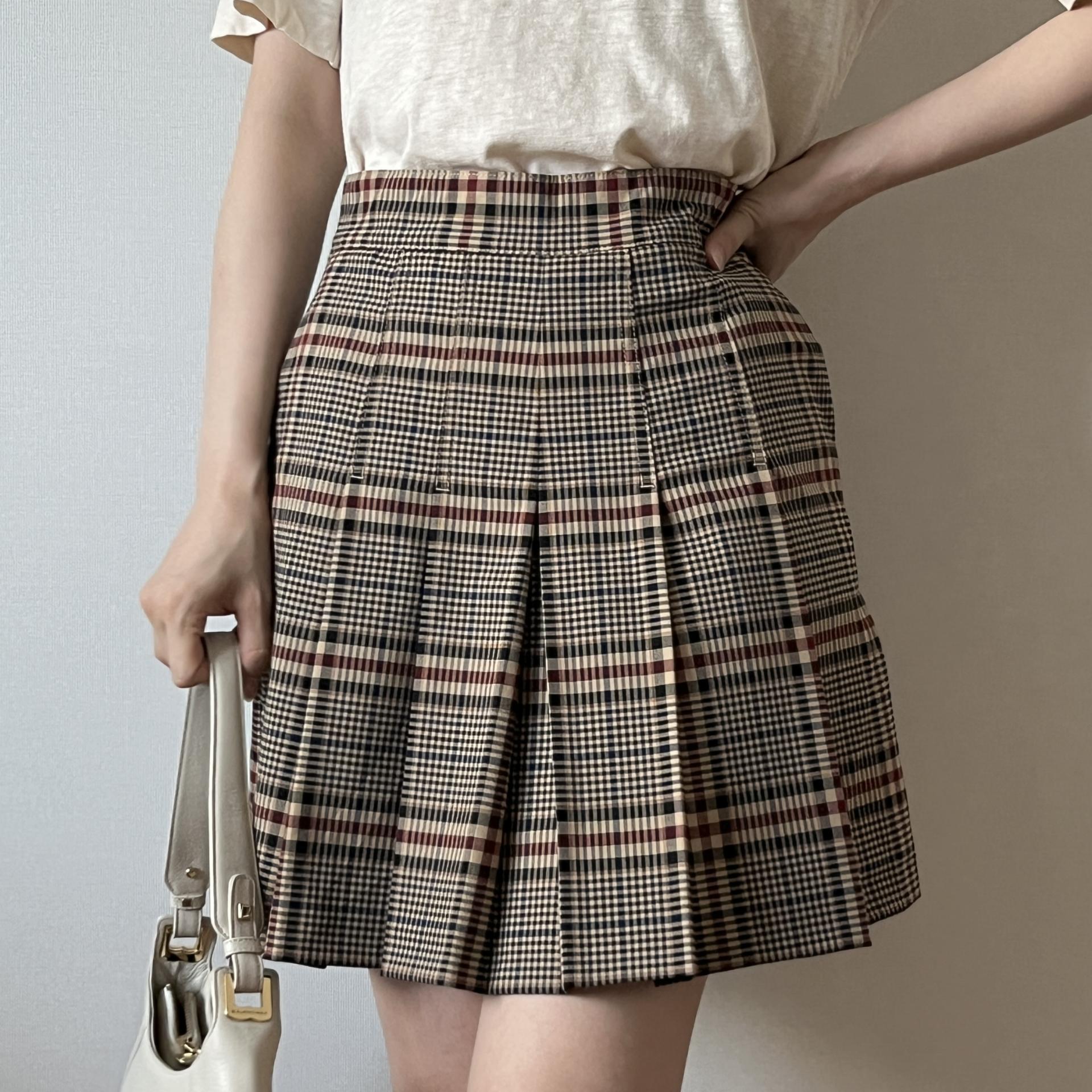 [ WOMAN ] MAX&CO Pleated Check Skirt